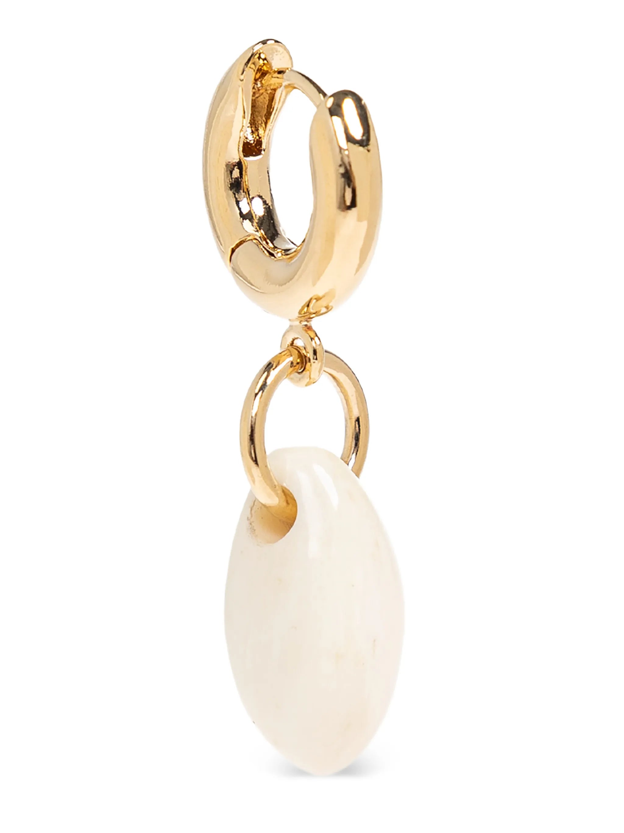 stone-pendant drop earrings