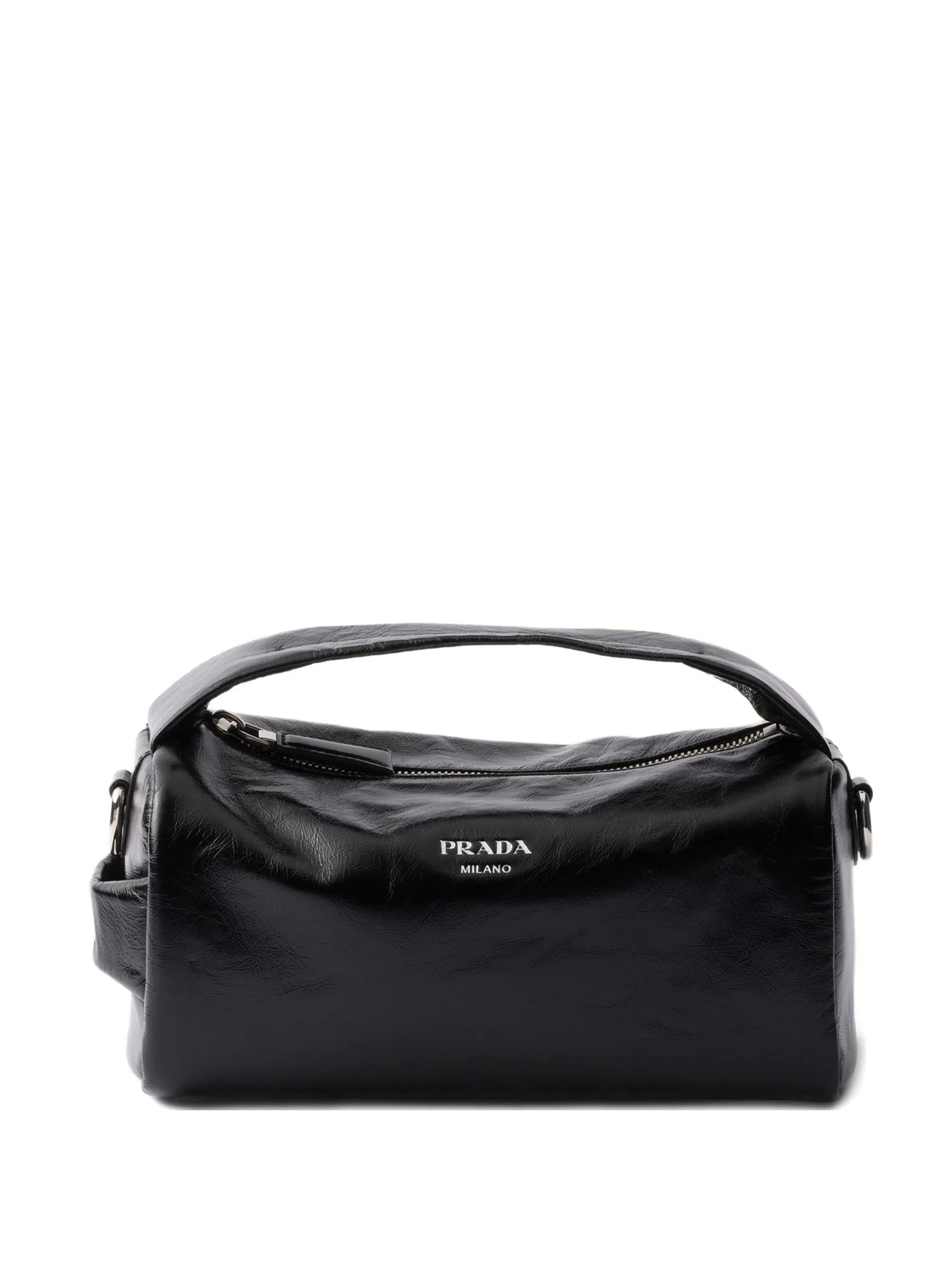 leather logo messenger bag