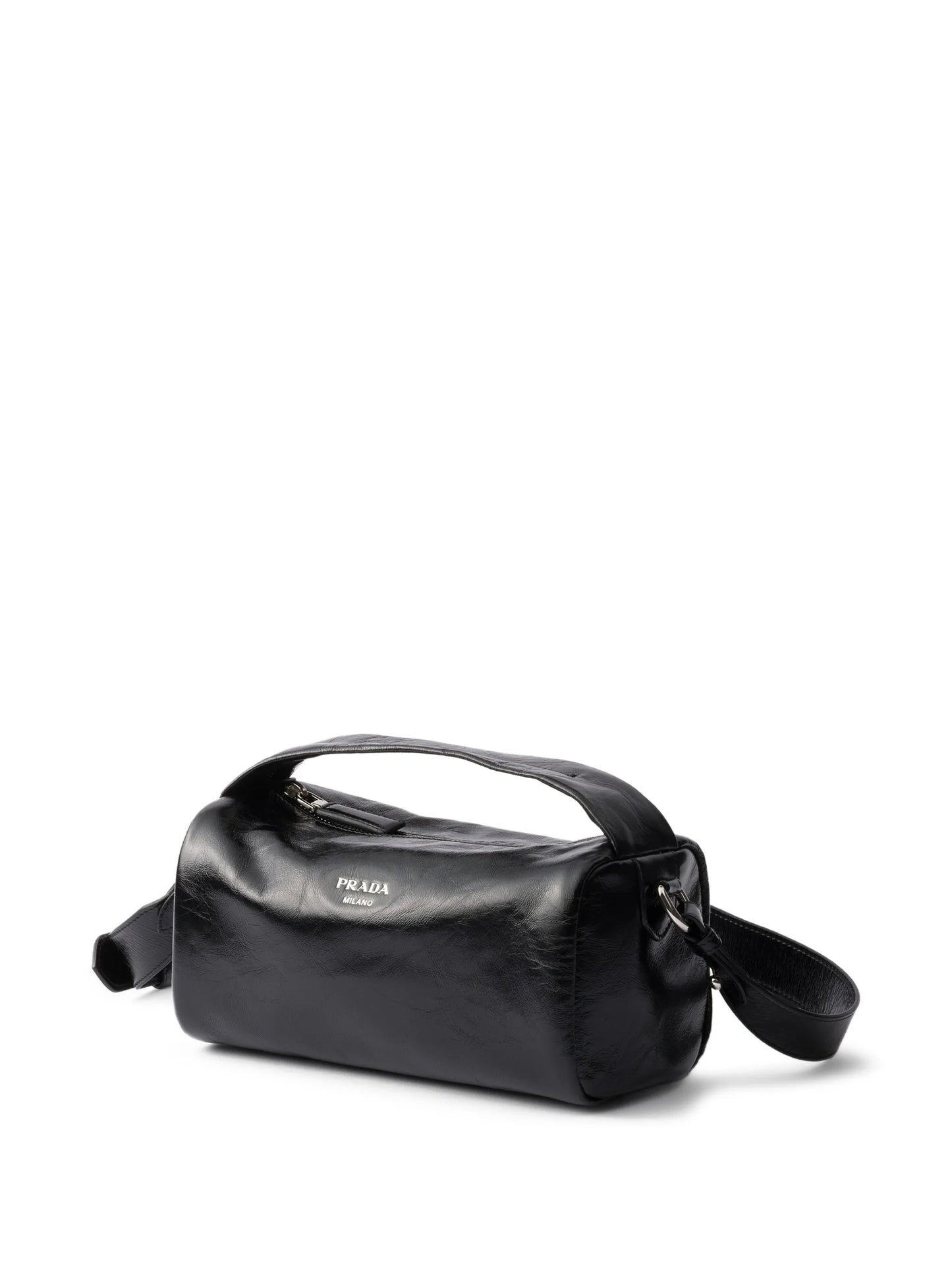 leather logo messenger bag