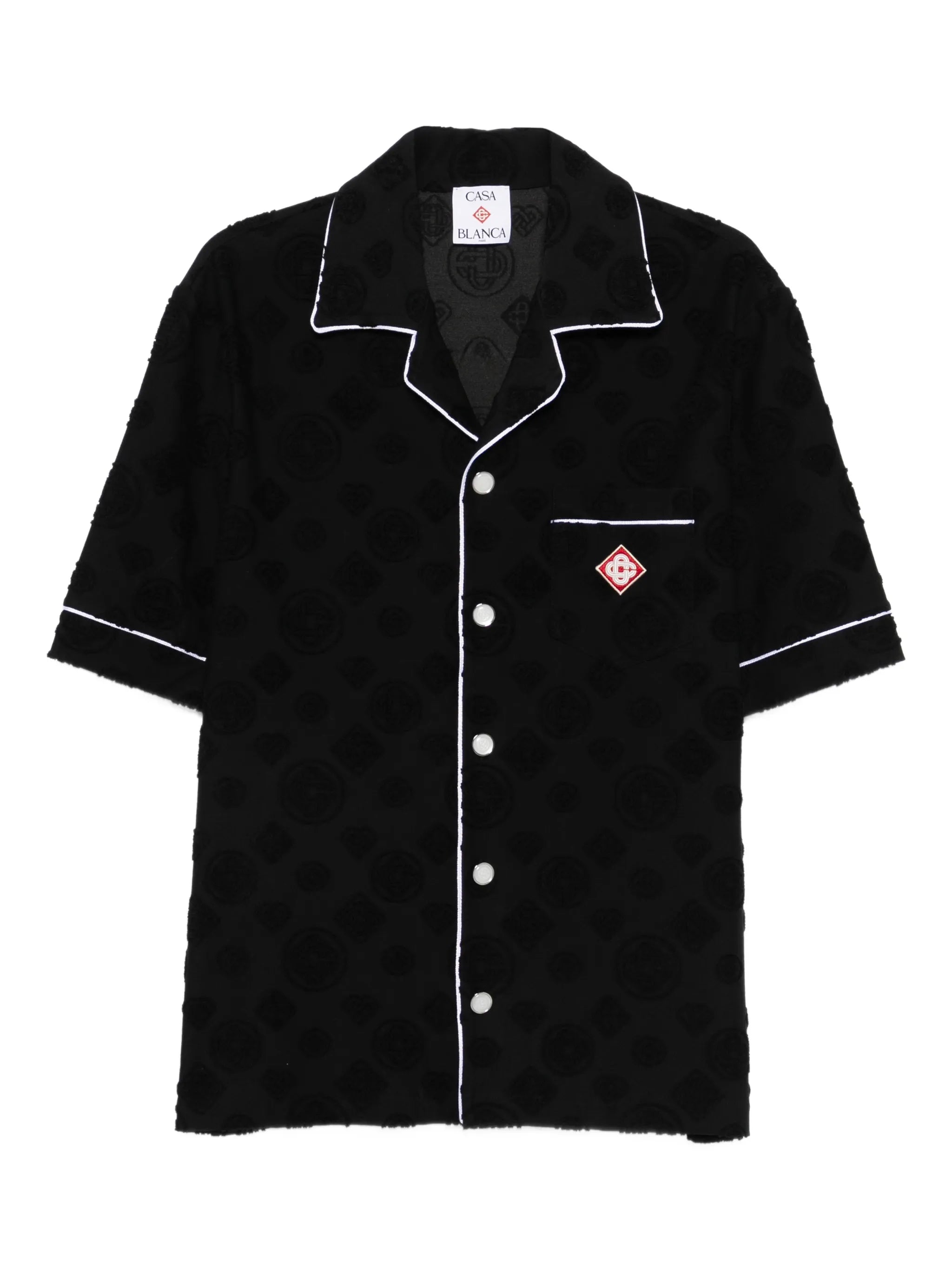 towlling patterned piped shirt