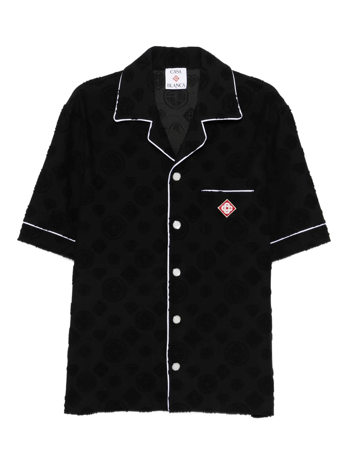towlling patterned piped shirt