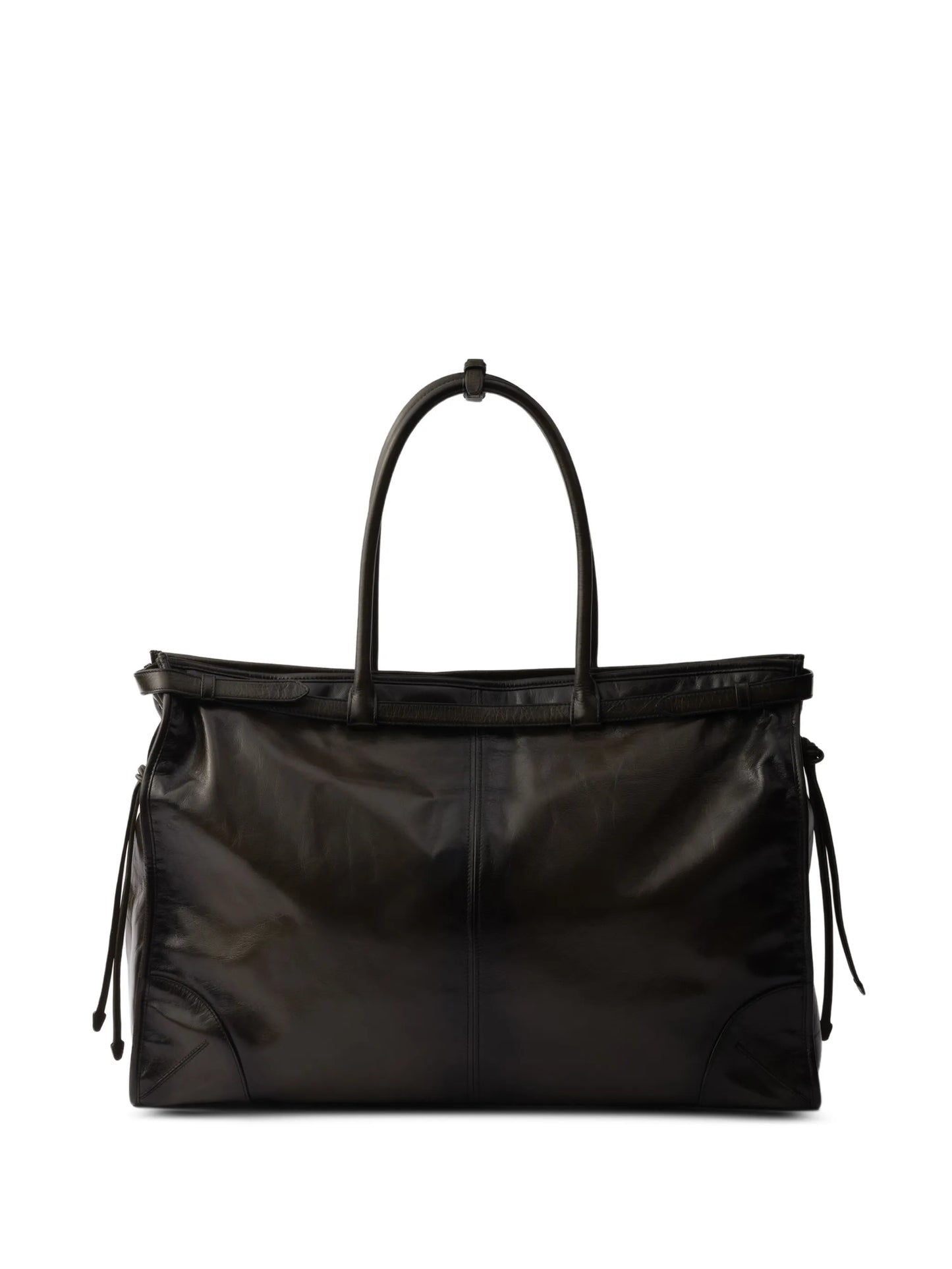 buckles strap leather tote bag