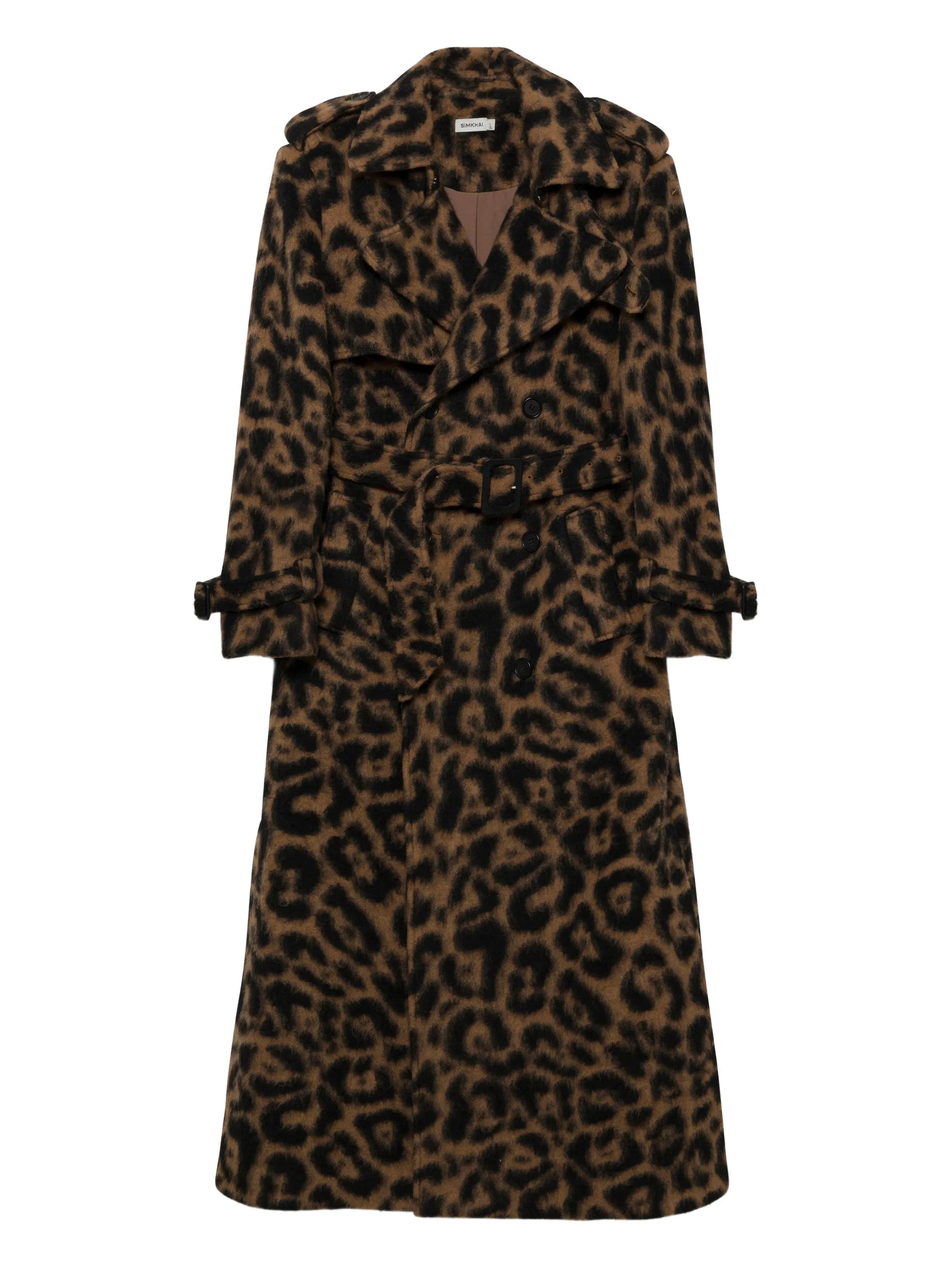 Rumi belted leopard coat