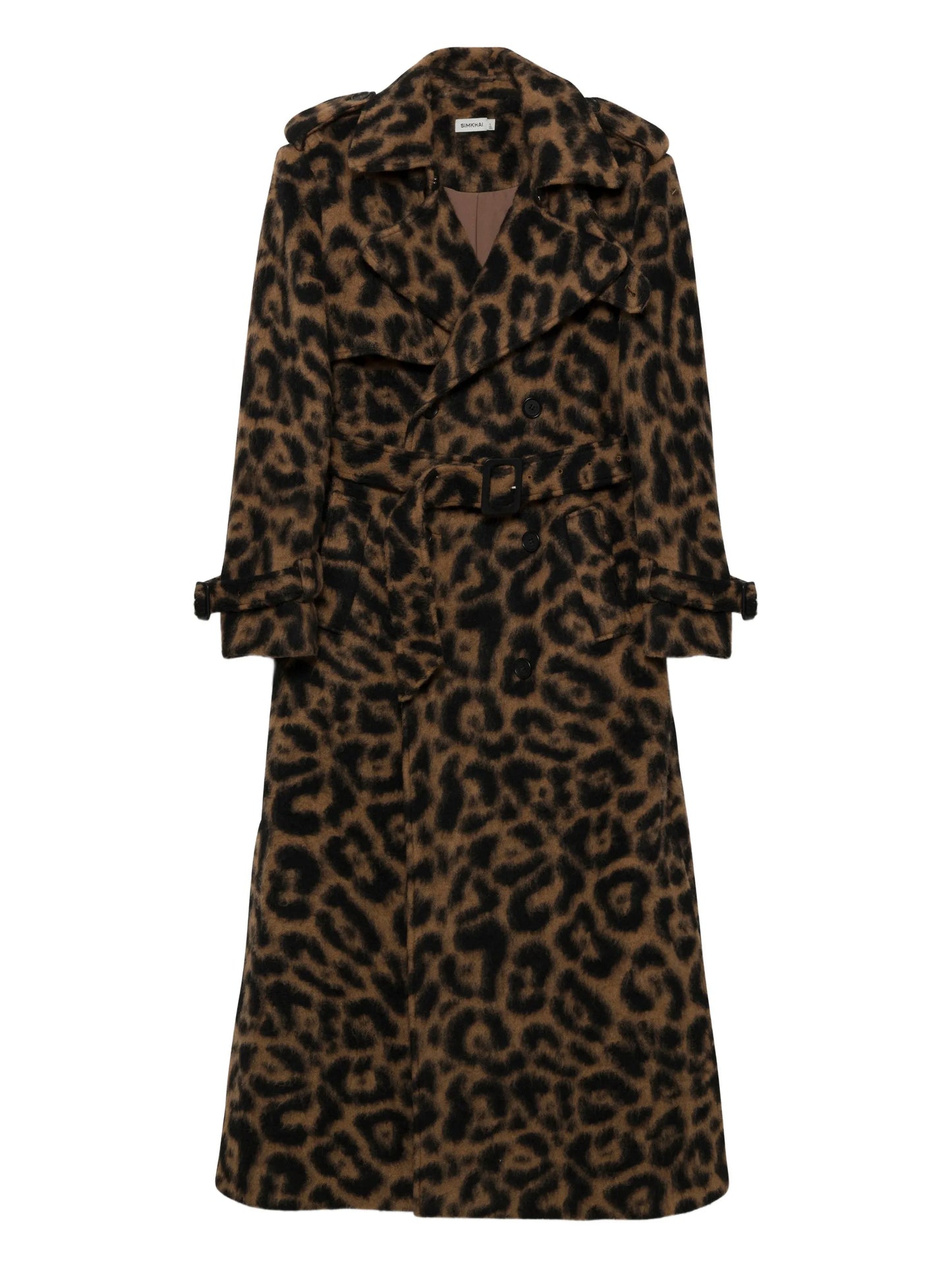 Rumi belted leopard coat
