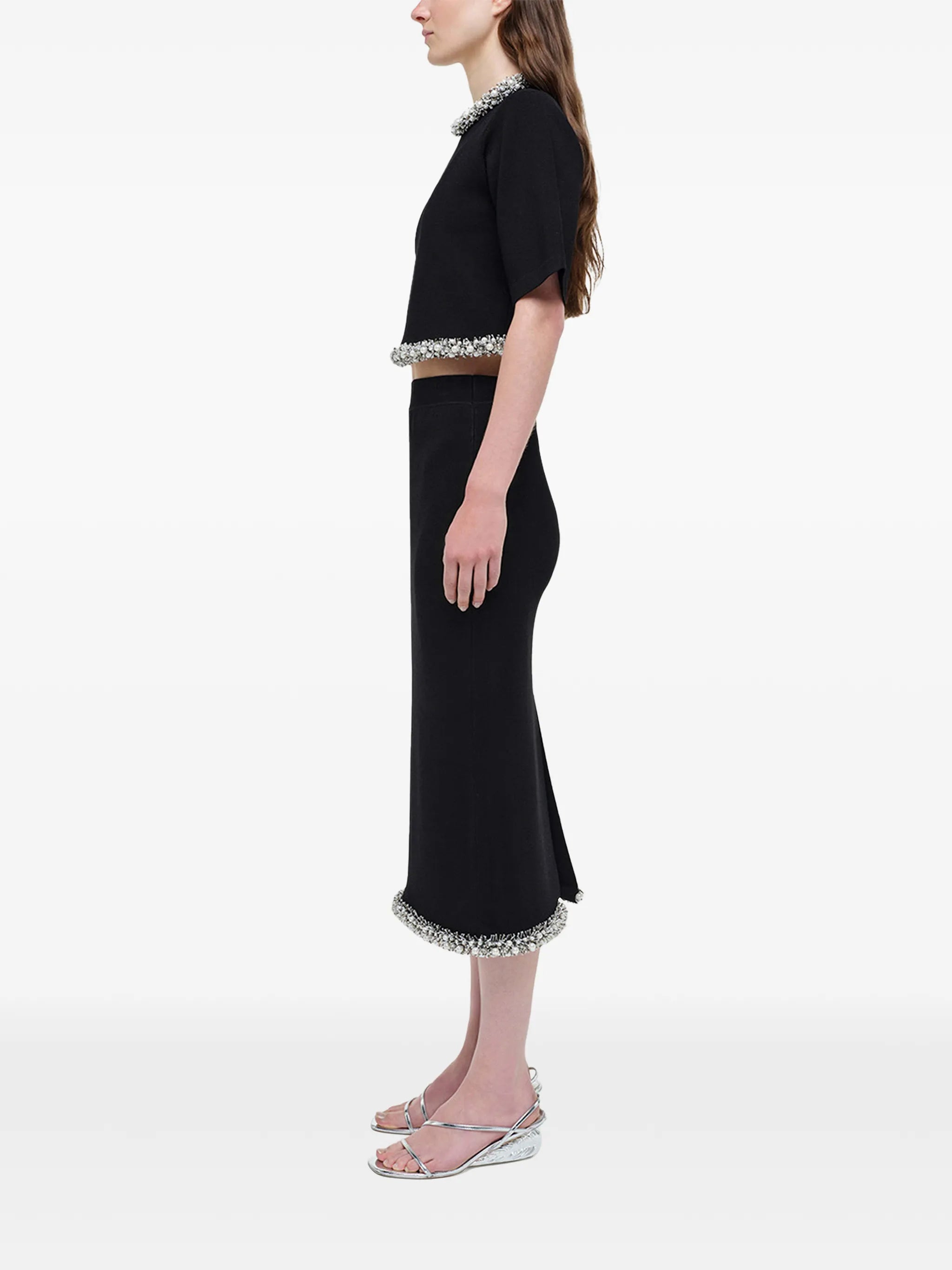 Idina embellished midi skirt