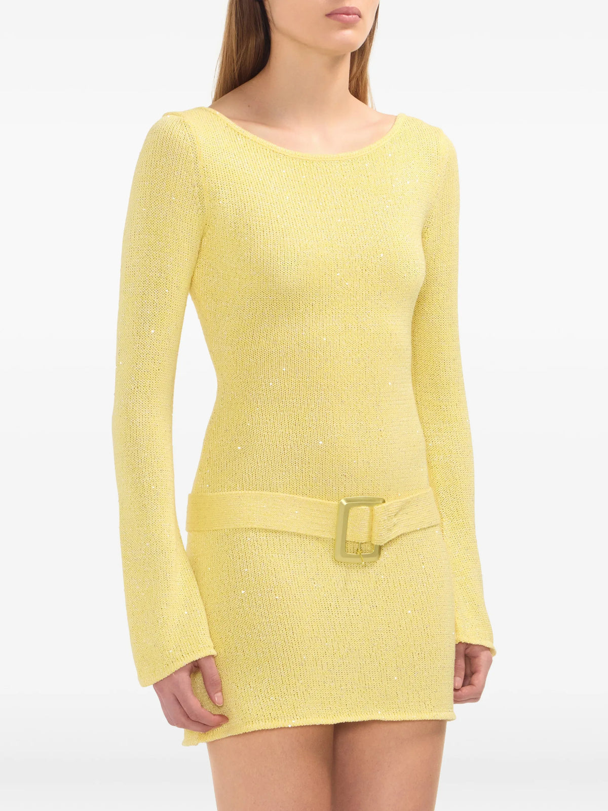 Maya long-sleeve belted dress