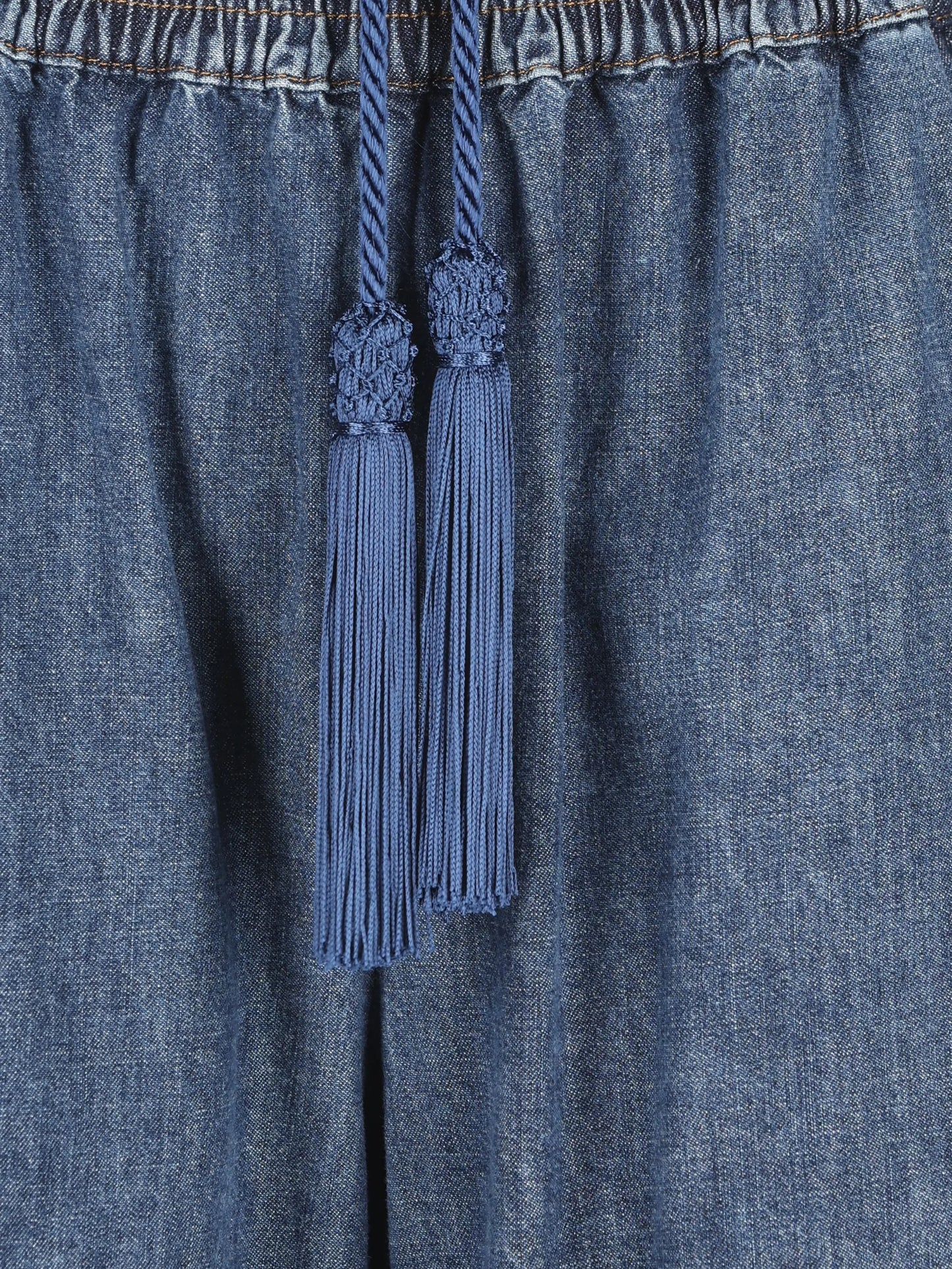 tassel-detail wide-leg jeans