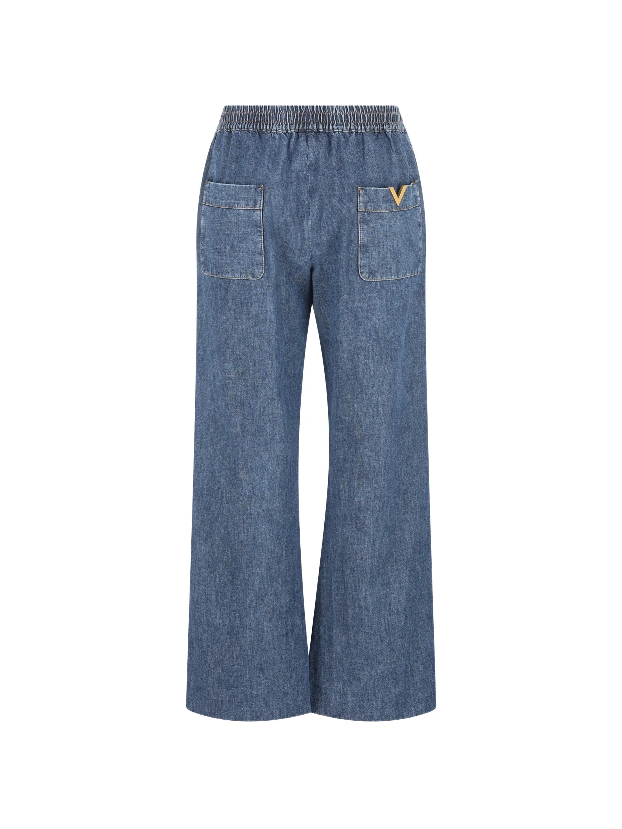 tassel-detail wide-leg jeans