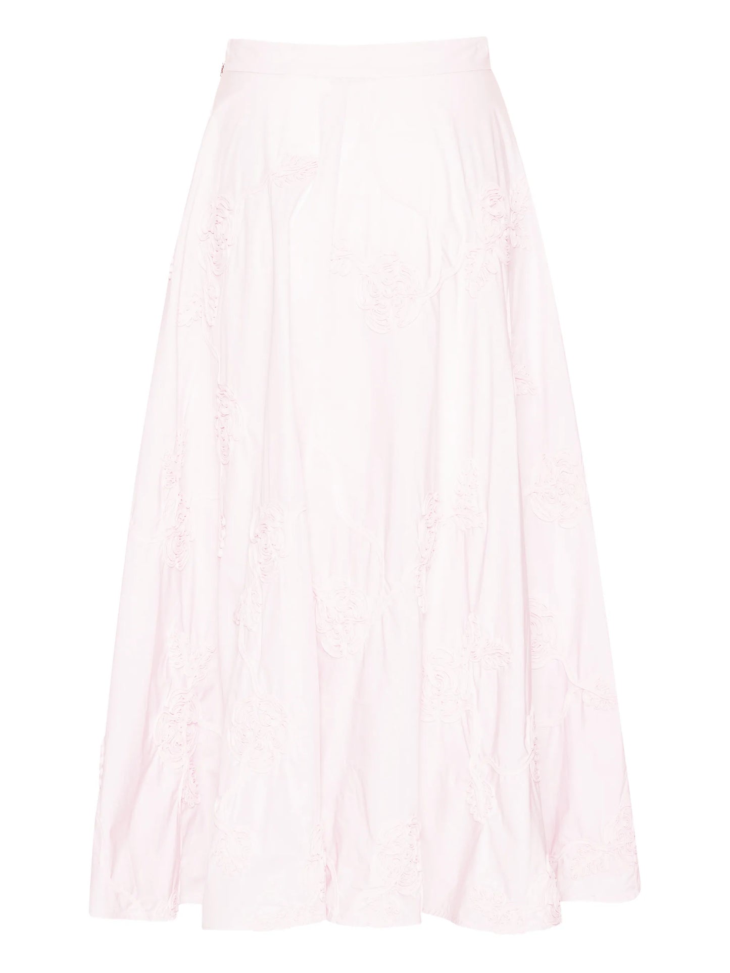 floral-embroidered midi skirt