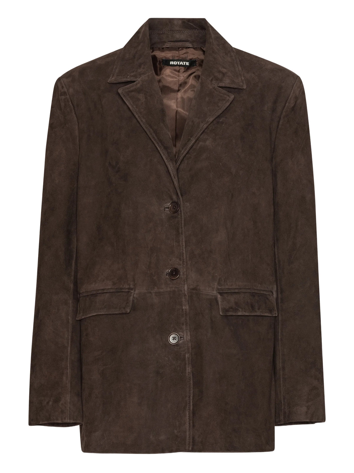 oversized suede blazer in chocolate brown
