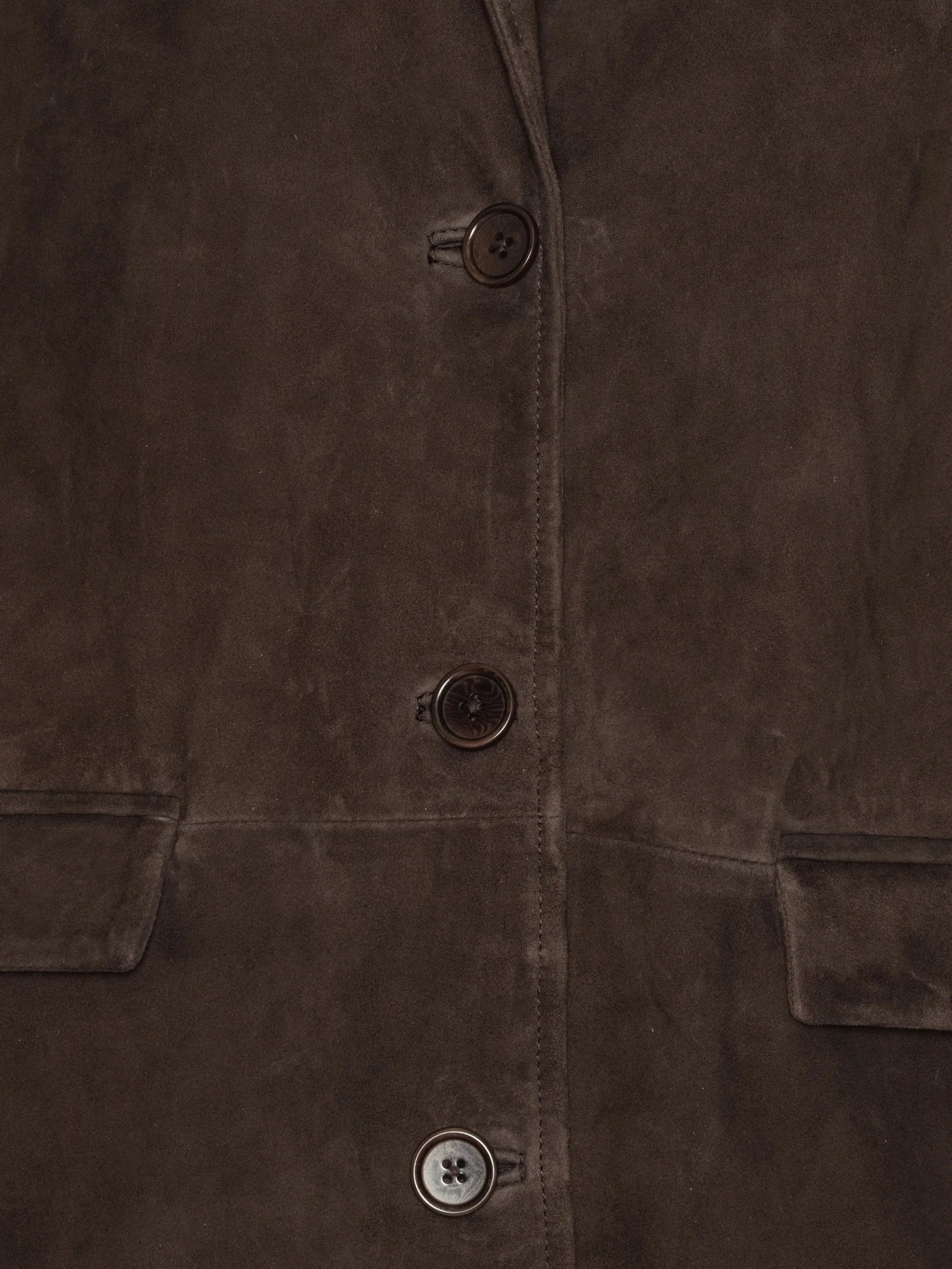 oversized suede blazer in chocolate brown