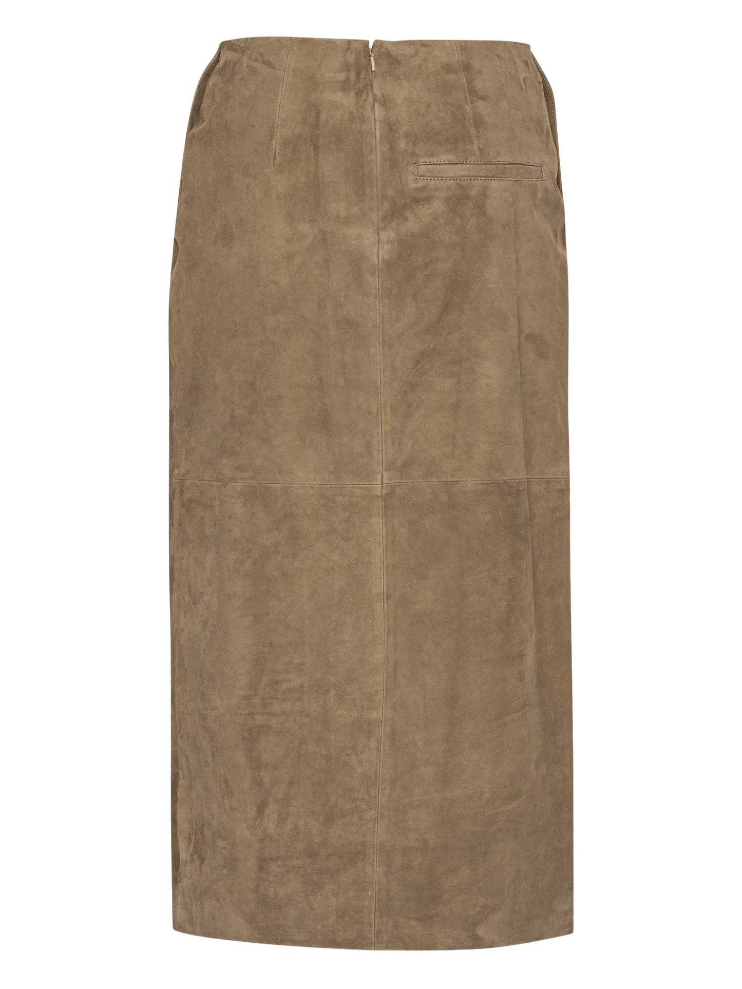 slit suede midi skirt