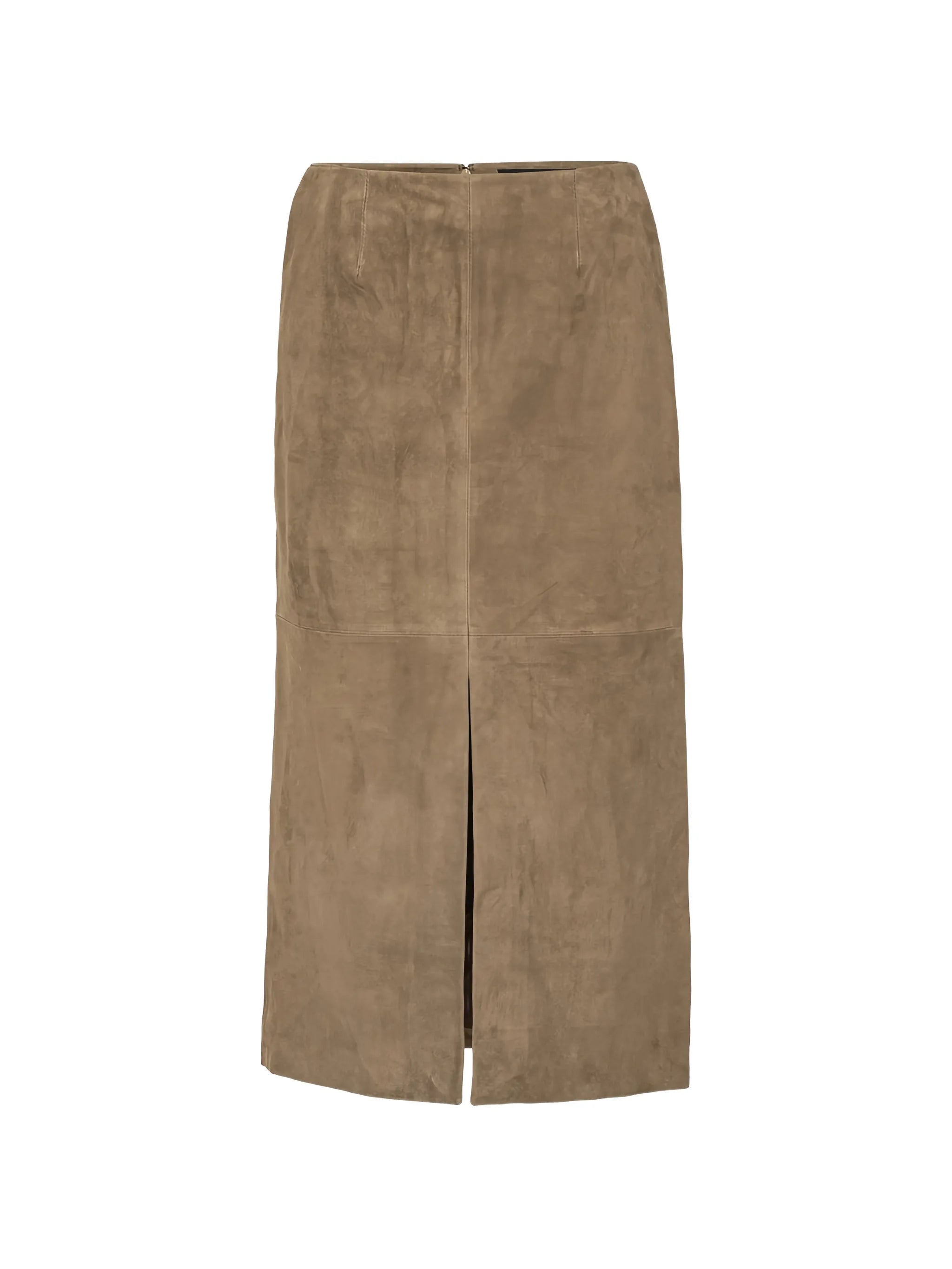 suede midi pencil skirt