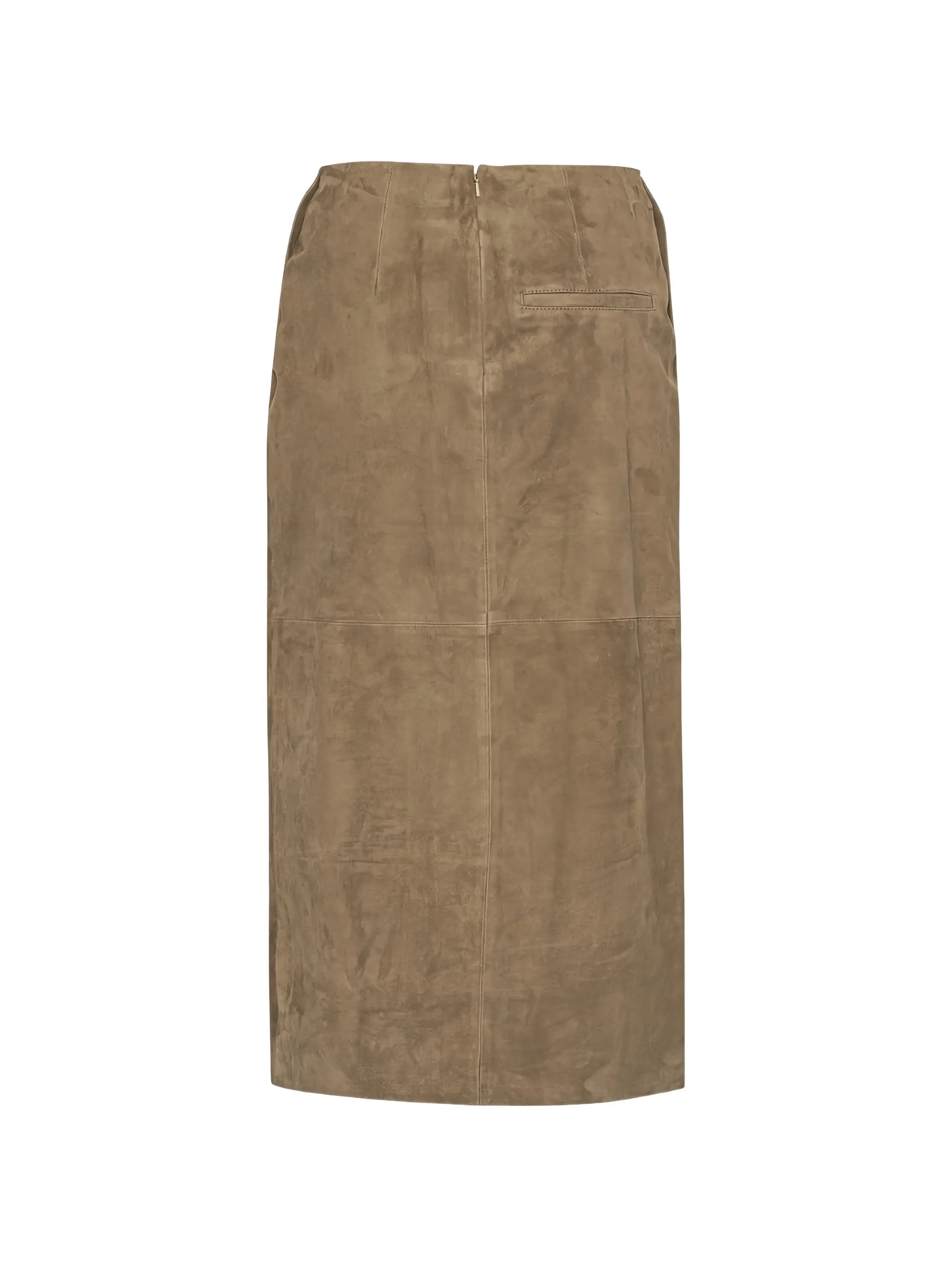 suede midi pencil skirt