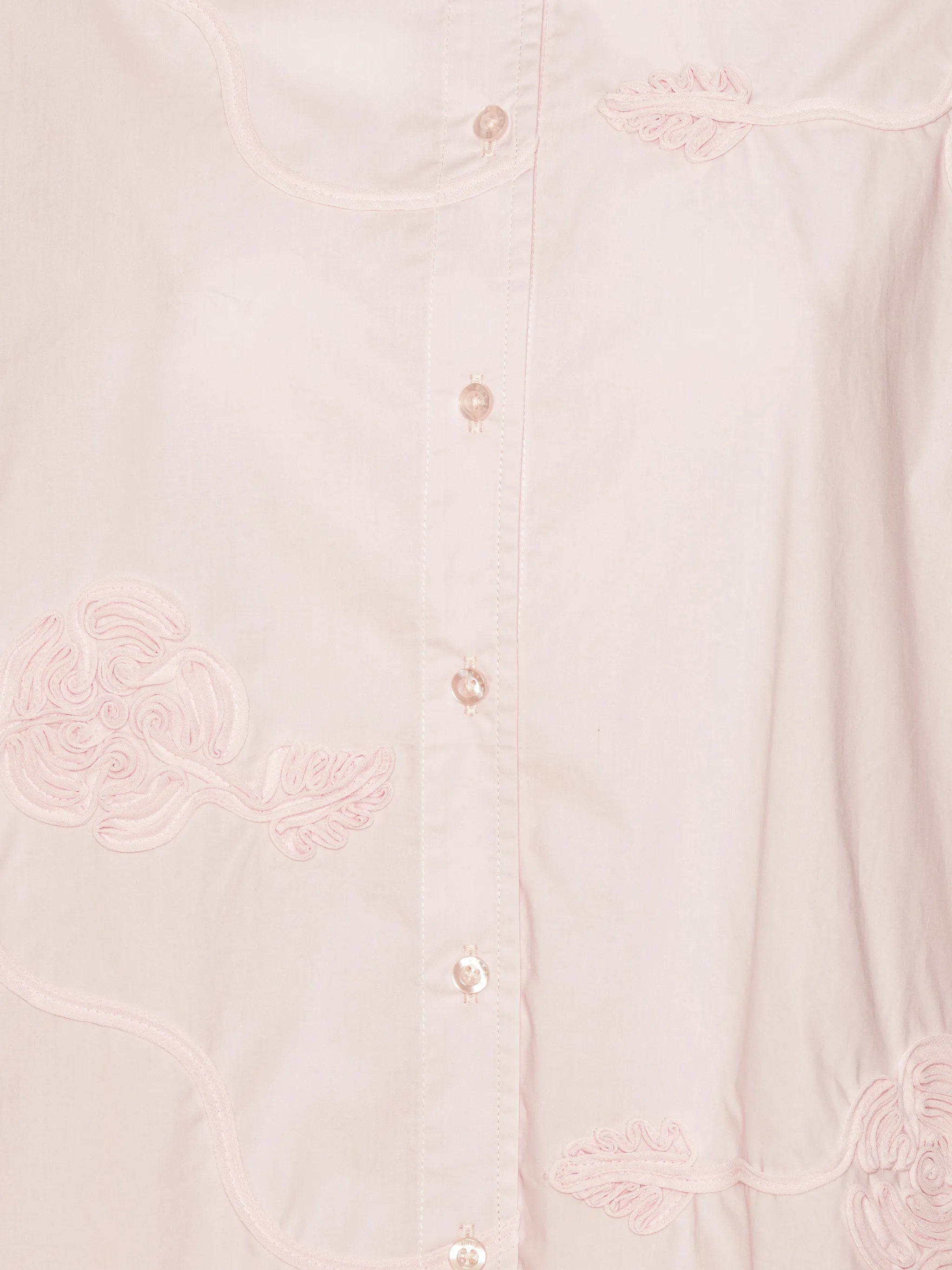 flower-appliqué oversized shirt