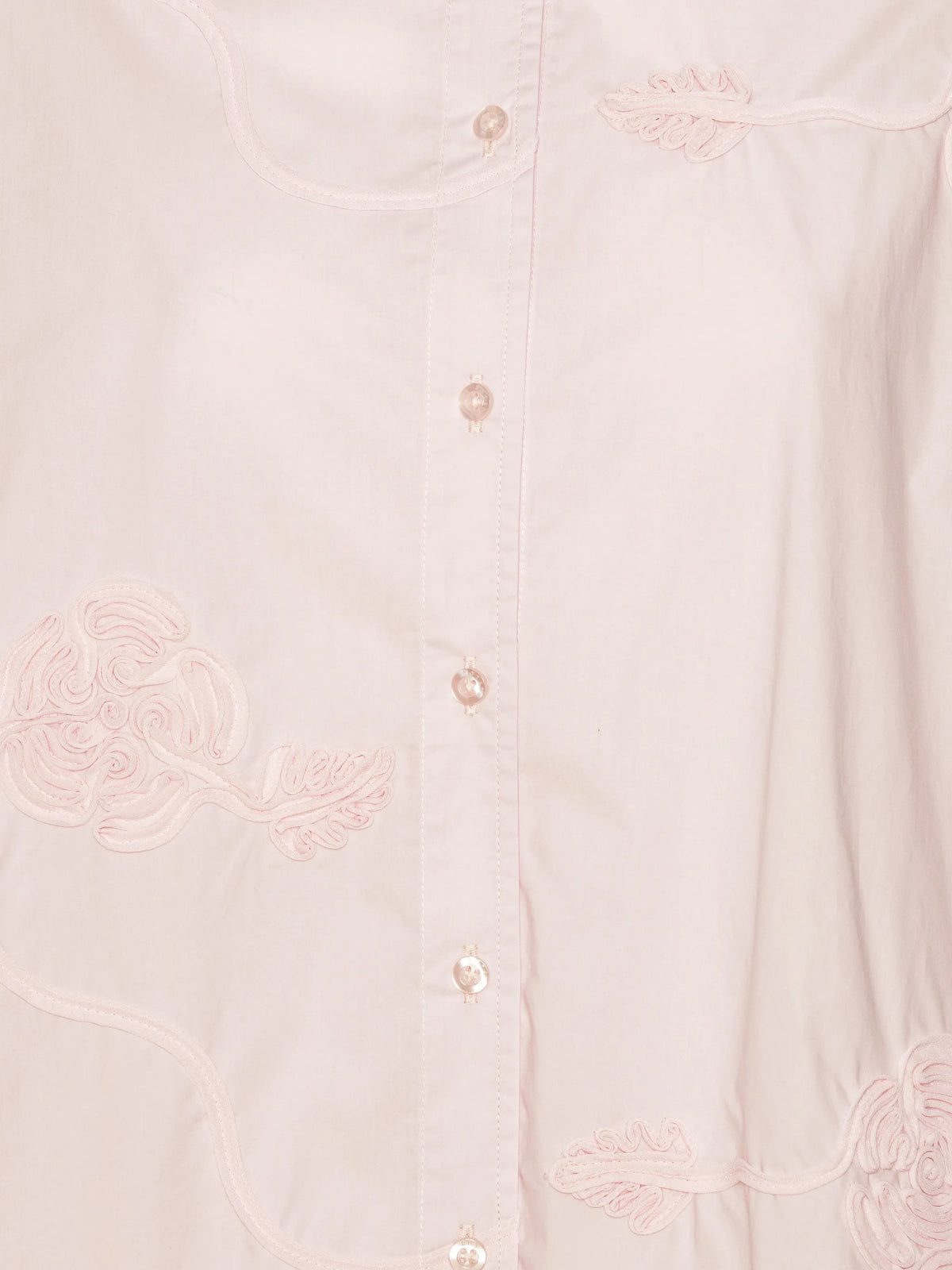 flower-appliqué oversized shirt
