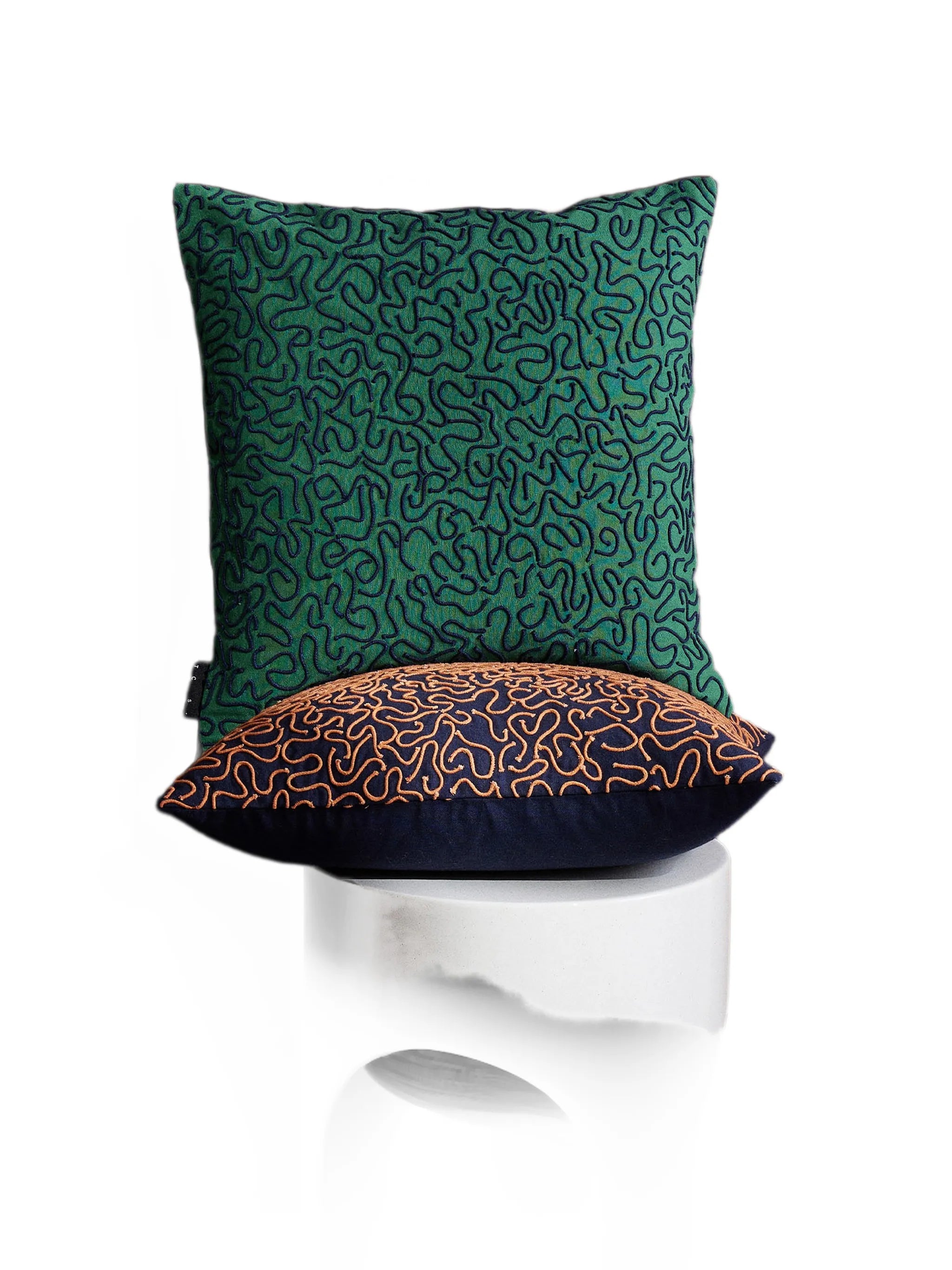Ripple embroidered cushion cover