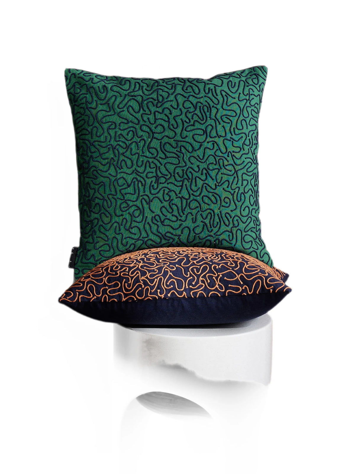Ripple embroidered cushion cover