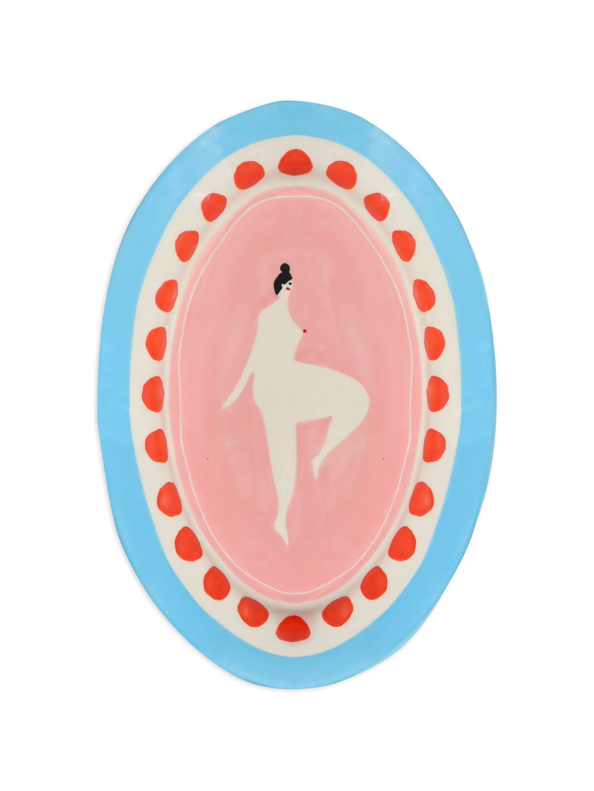woman-print decorative plate