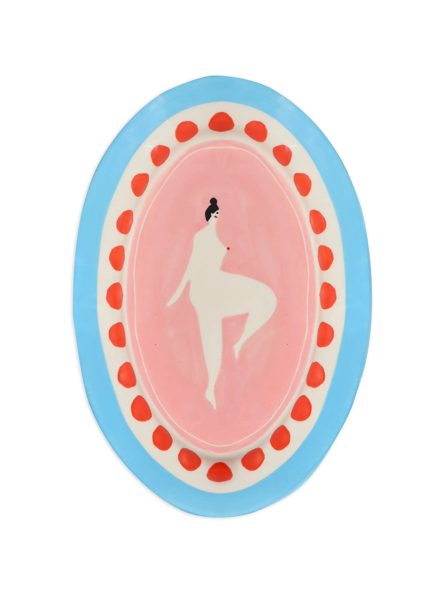 woman-print decorative plate