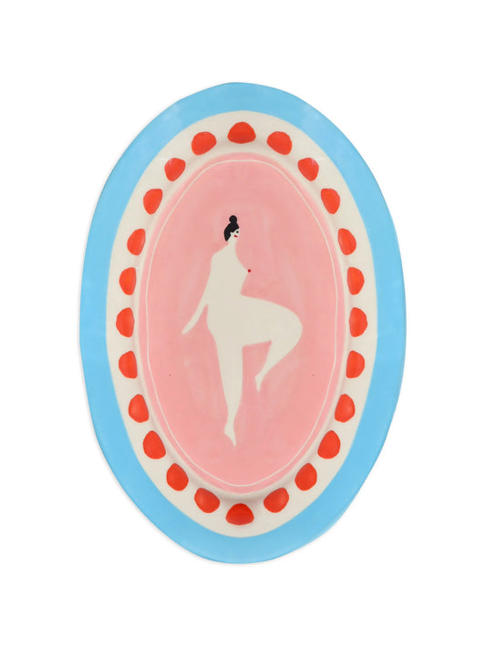 woman-print decorative plate