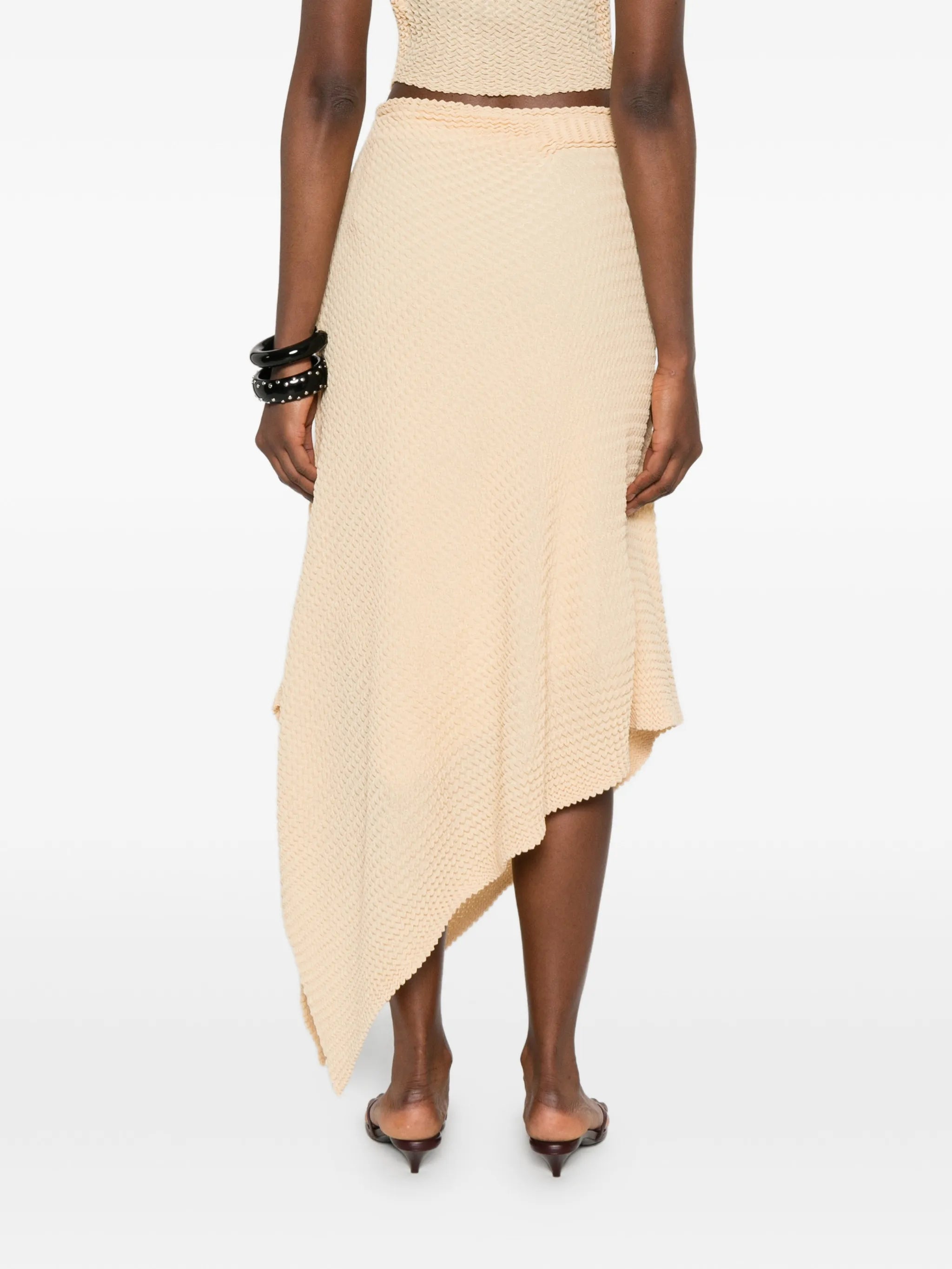 asymmetric-hem midi skirt