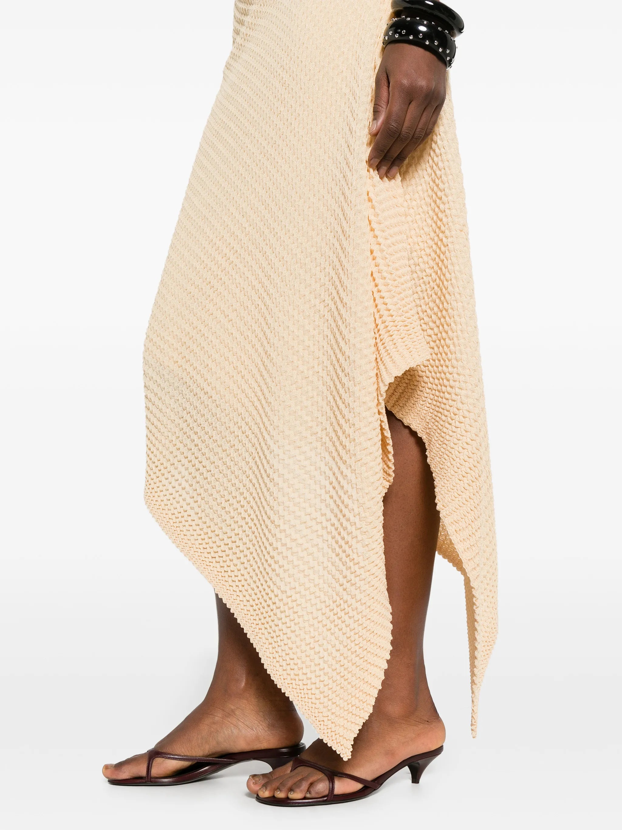 asymmetric-hem midi skirt