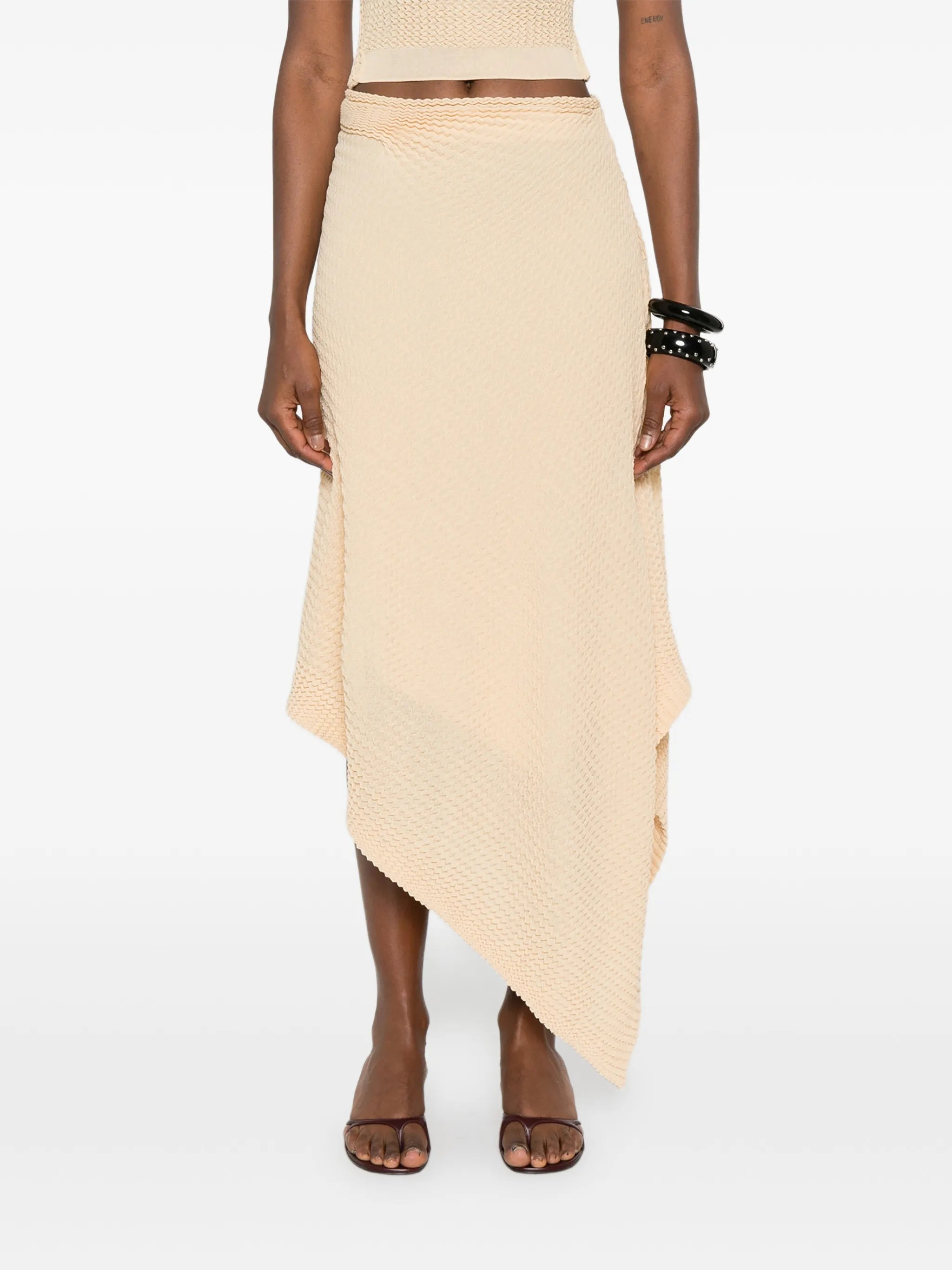asymmetric-hem midi skirt