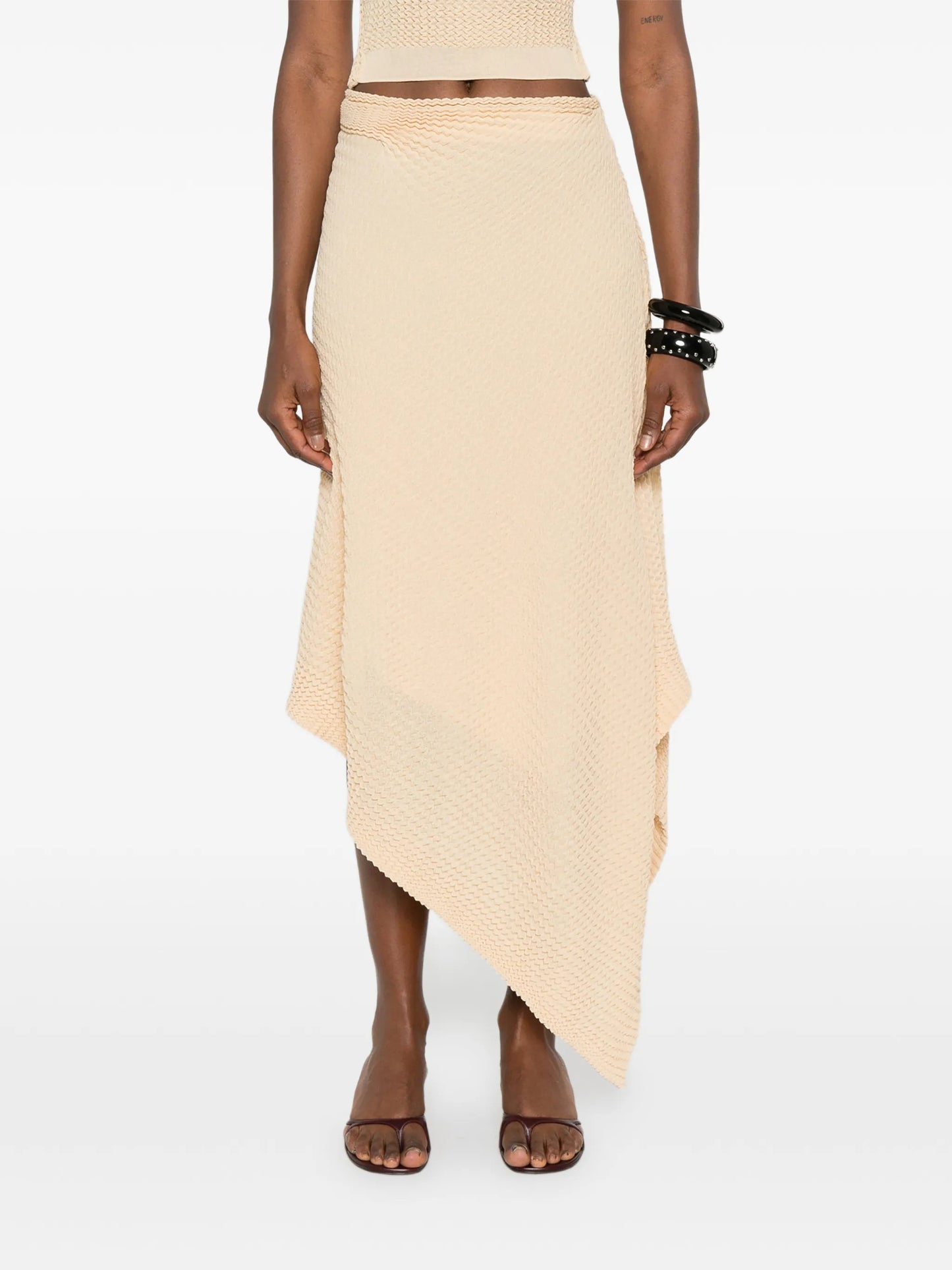 asymmetric-hem midi skirt