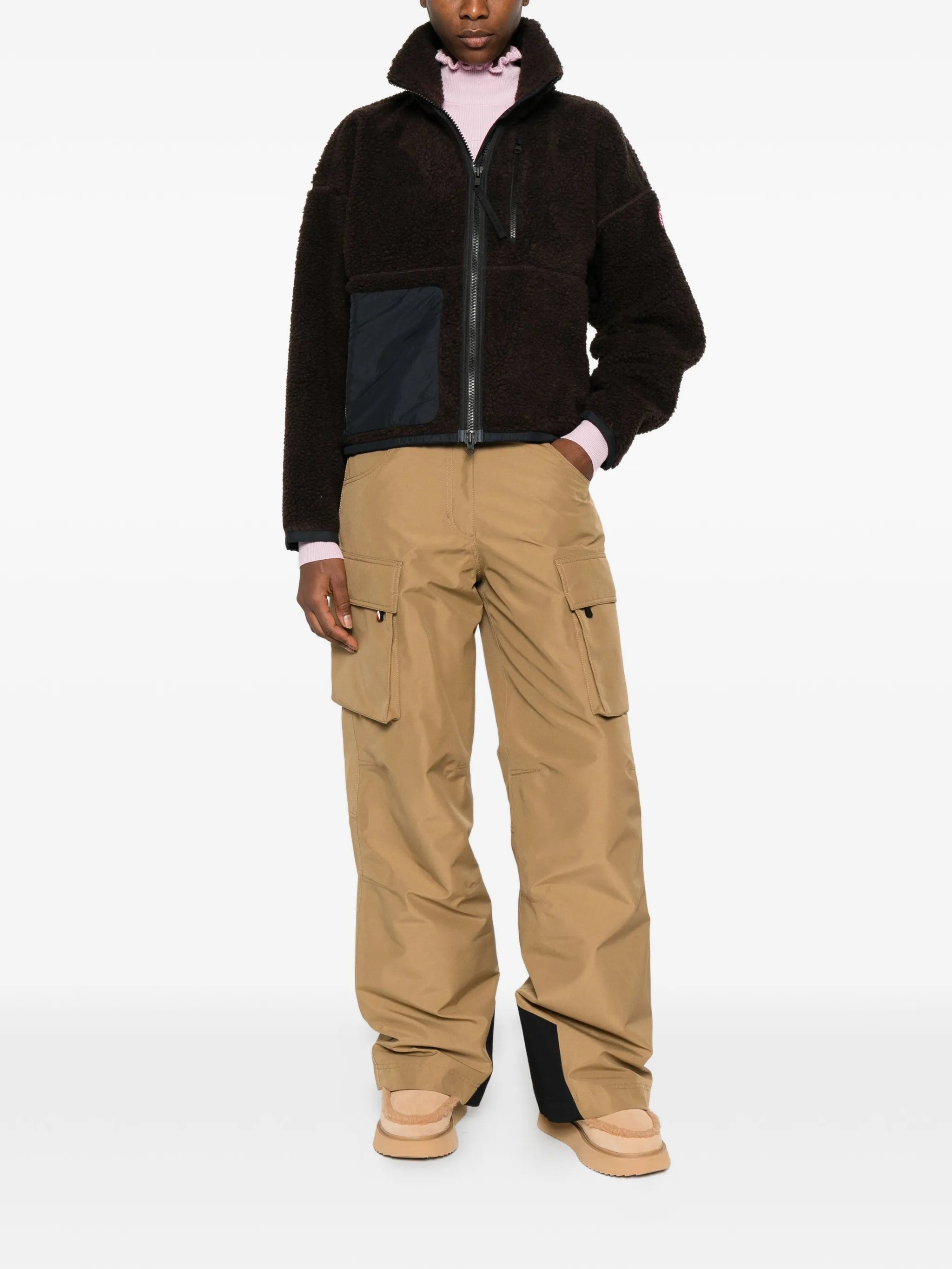 zip-fastening fleece jacket