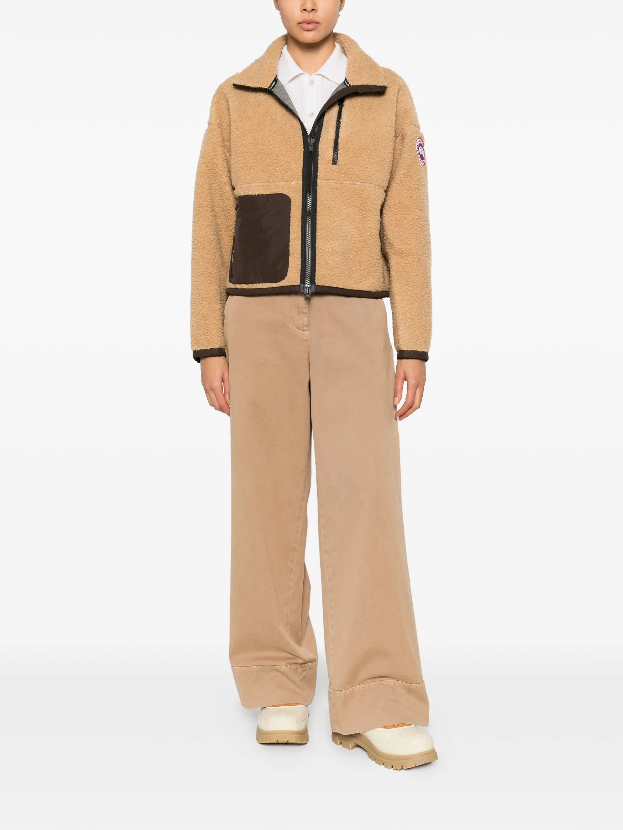 fleece zip-fastening jacket