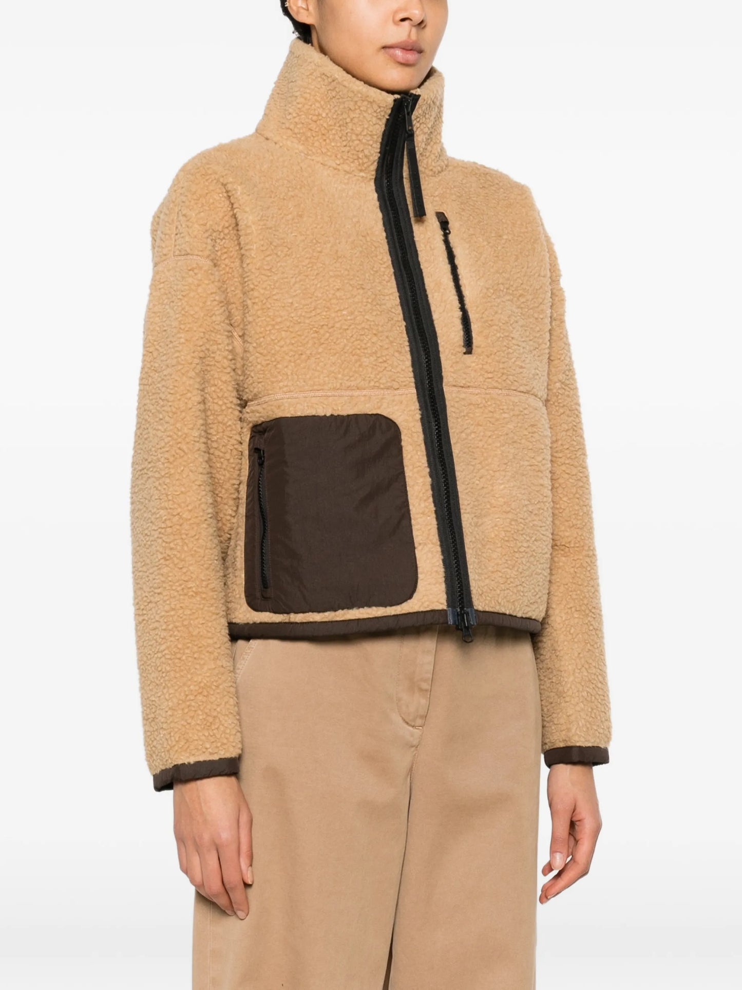 fleece zip-fastening jacket