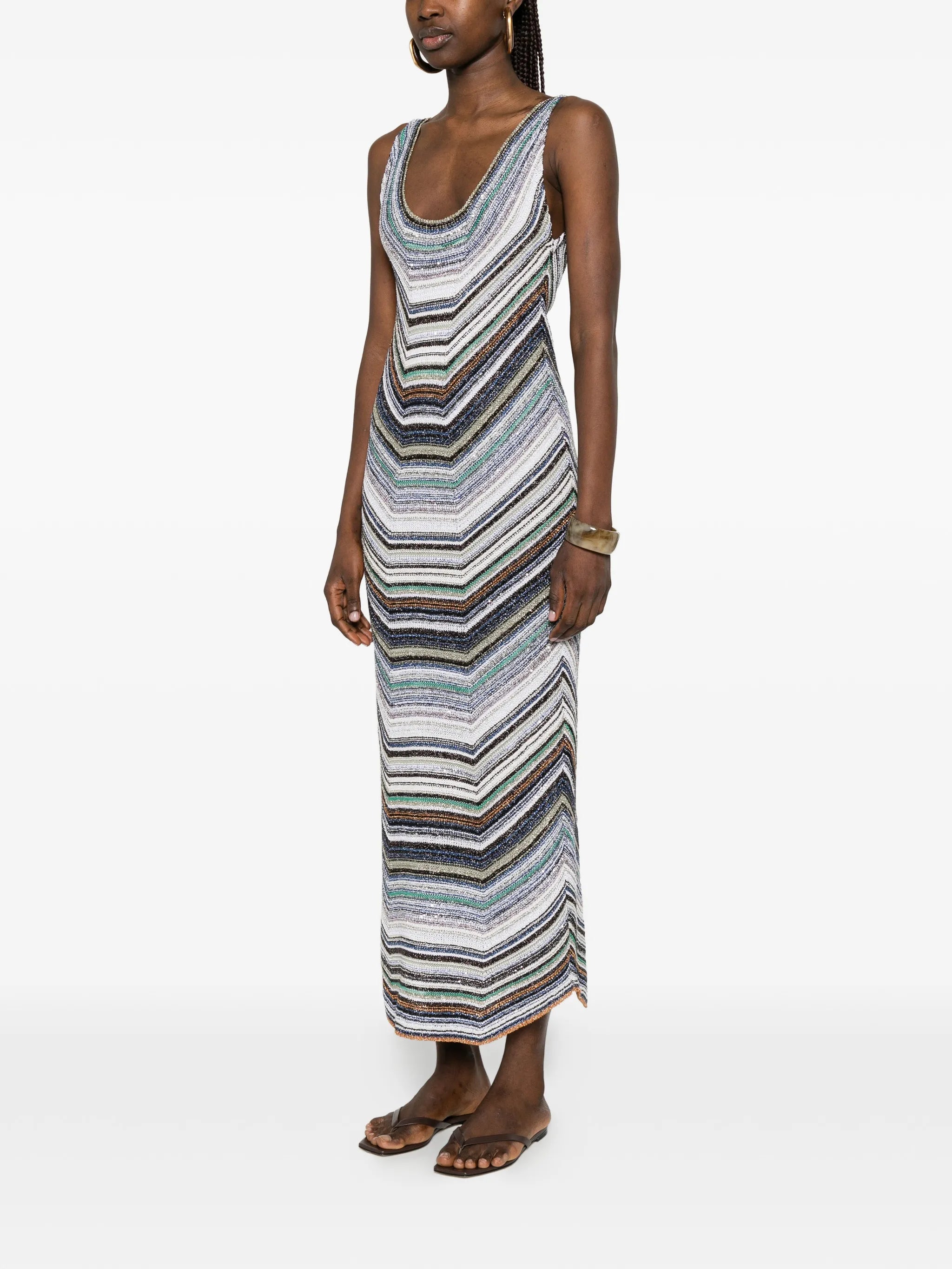 chevron sleeveless maxi dress