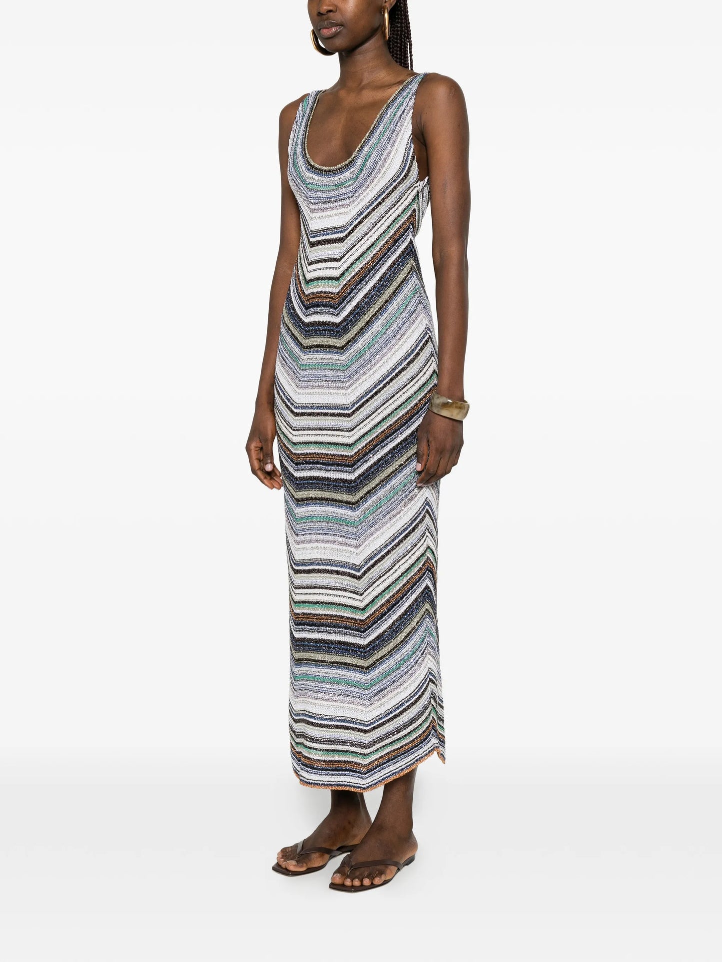 chevron sleeveless maxi dress