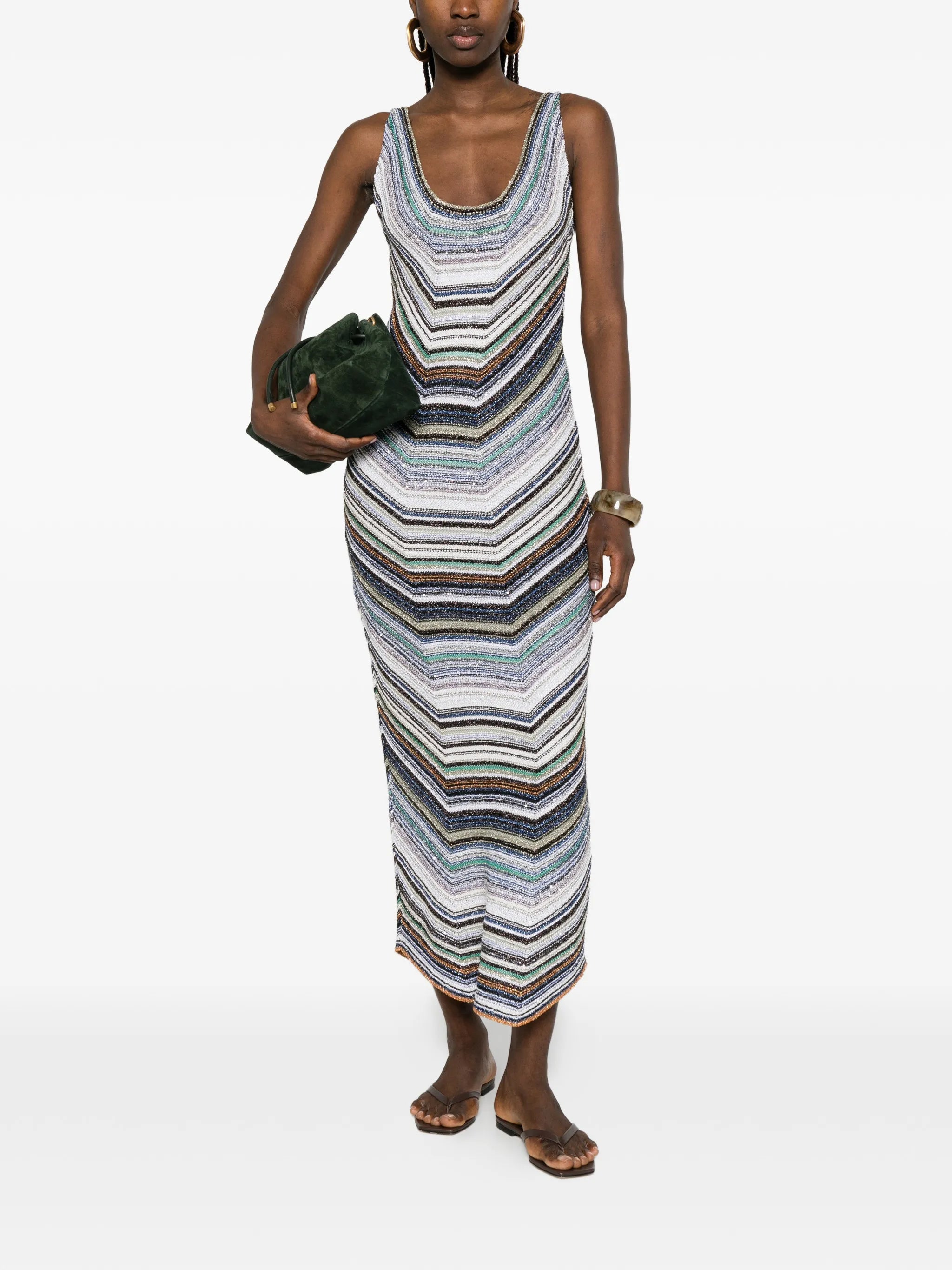 chevron sleeveless maxi dress