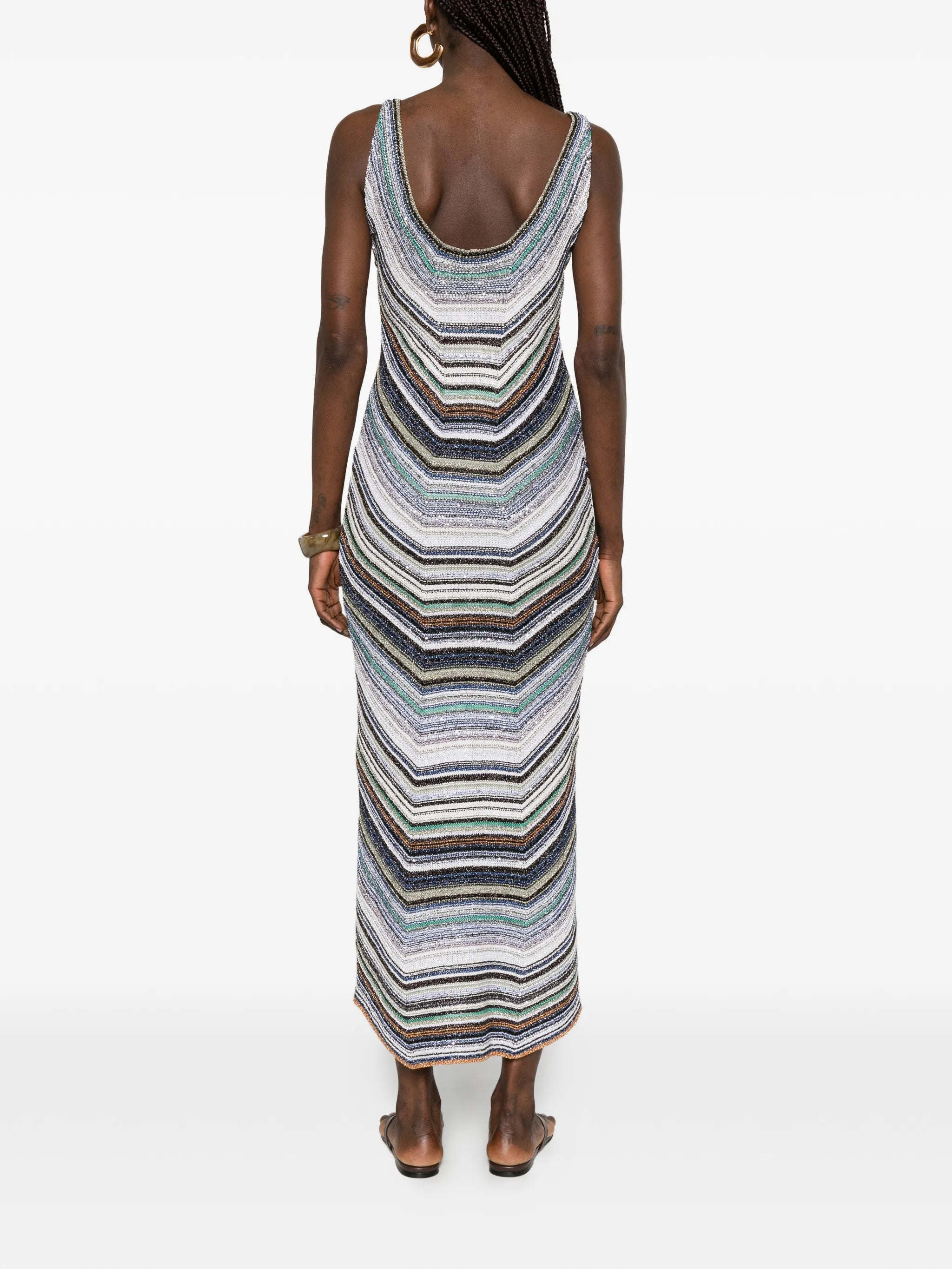 chevron sleeveless maxi dress