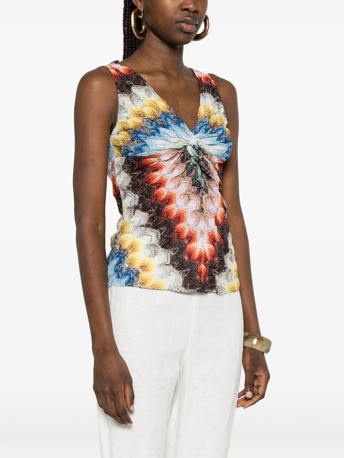 lace top with gathered neckline
