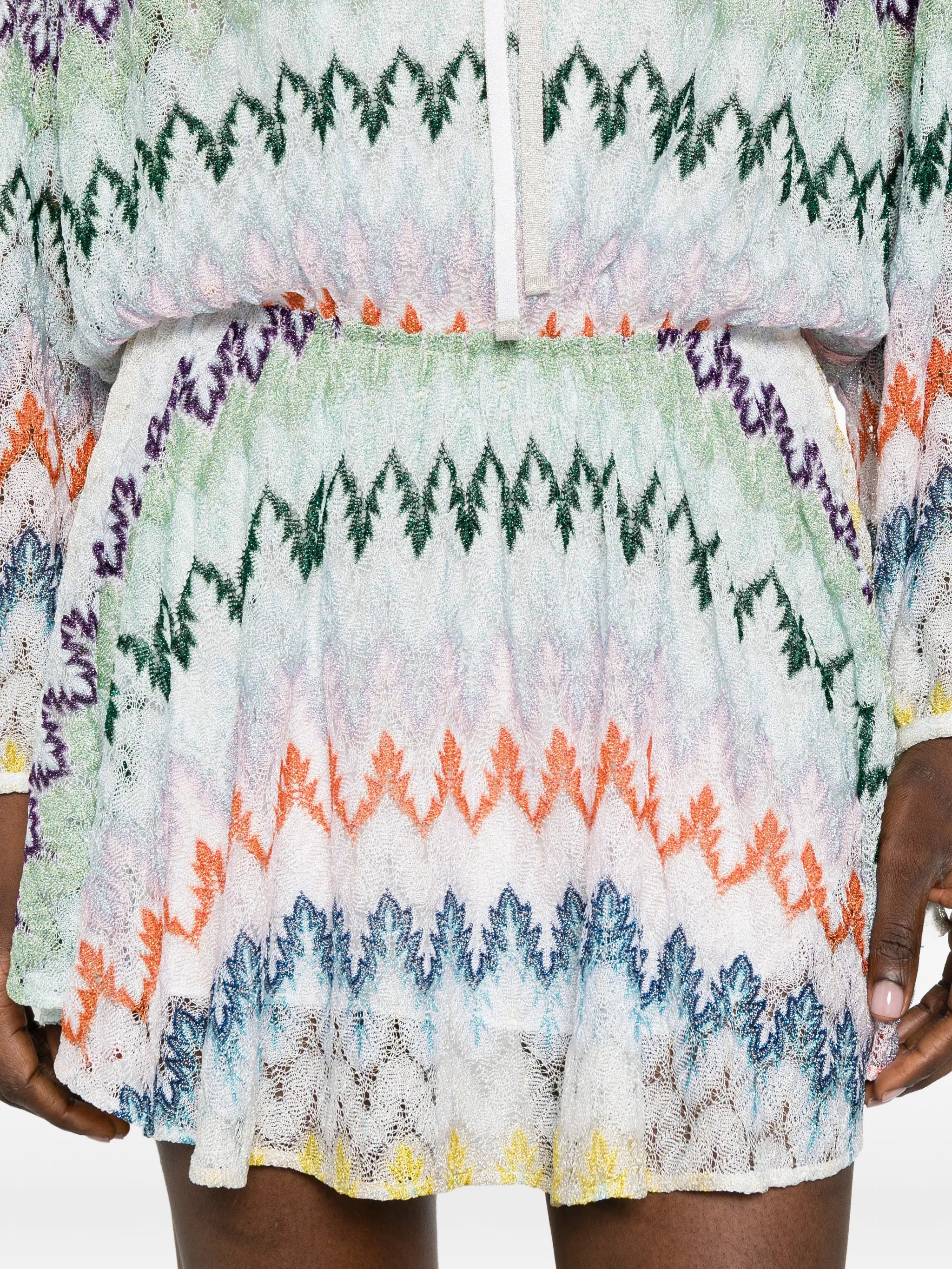 zigzag tie mini dress