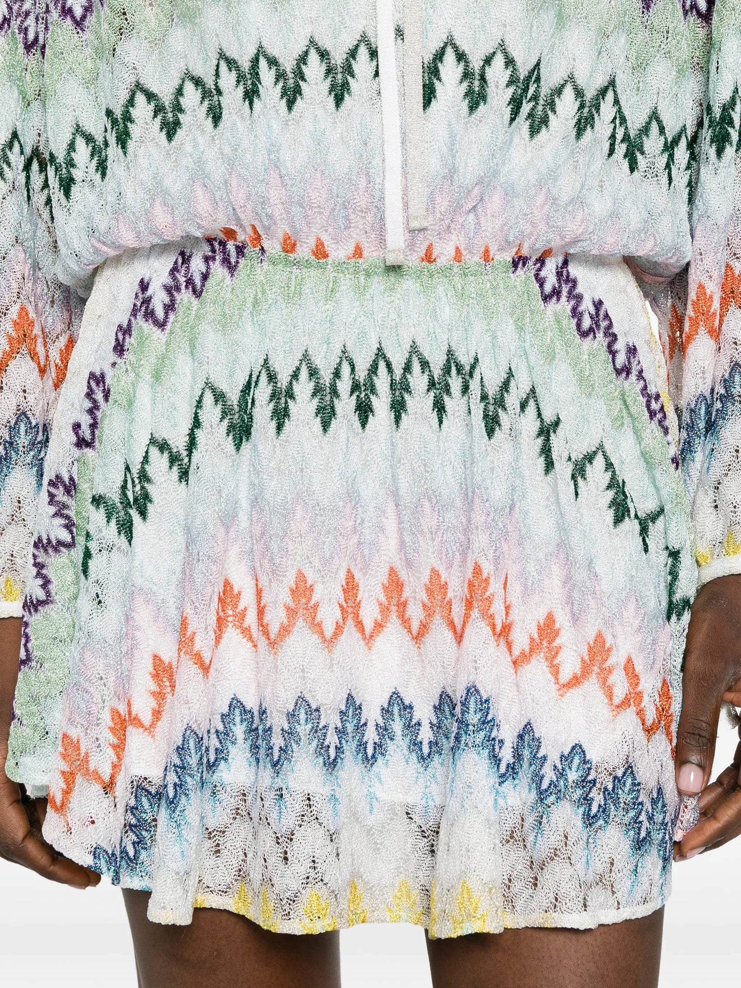 zigzag tie mini dress