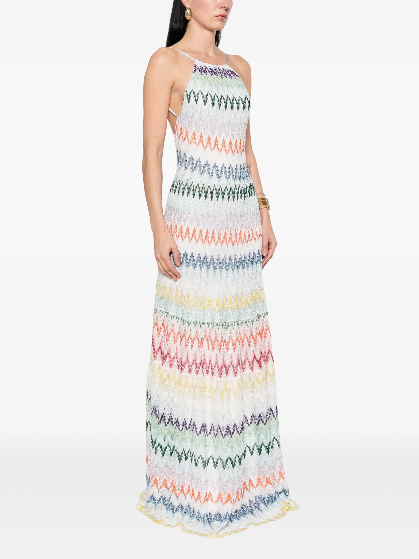 striped sleeveless maxi dress