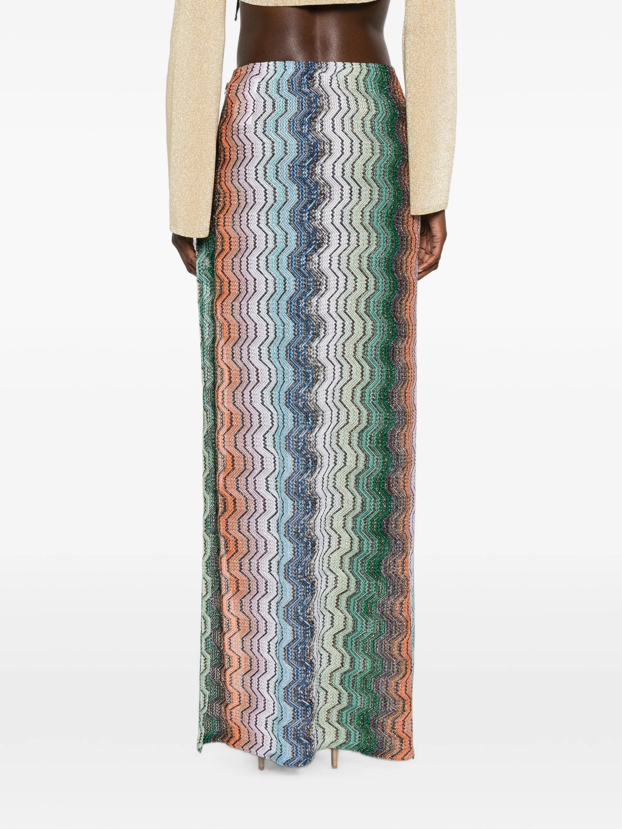 long Zigzag skirt with greek motif