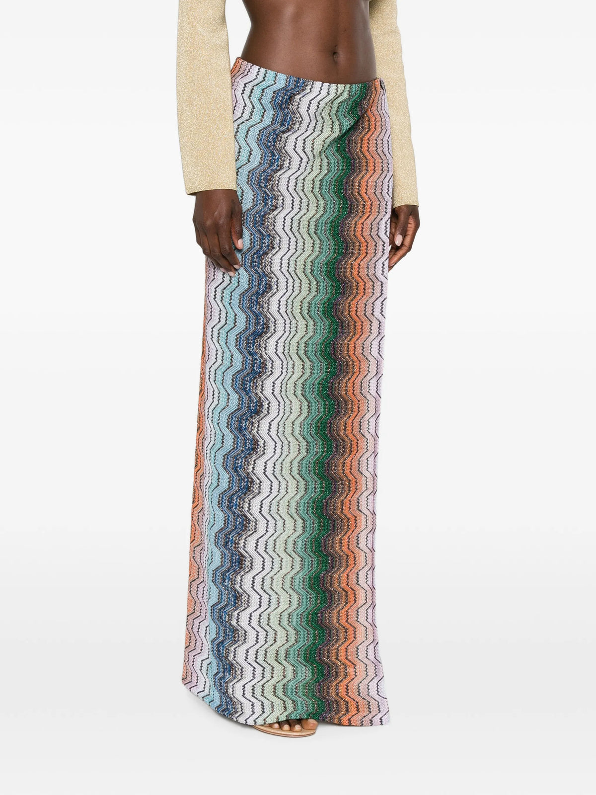 long Zigzag skirt with greek motif
