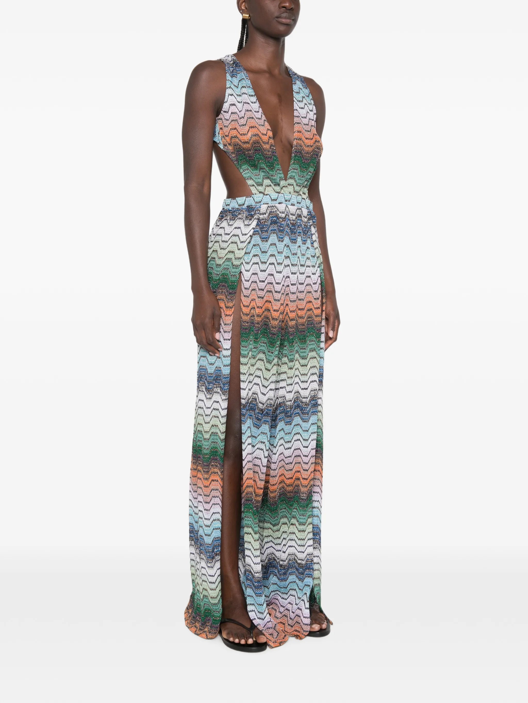 zigzap-pattern jumpsuit