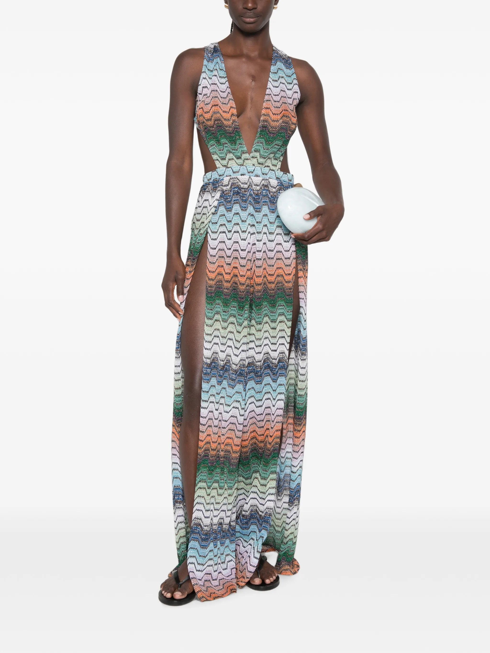 zigzap-pattern jumpsuit