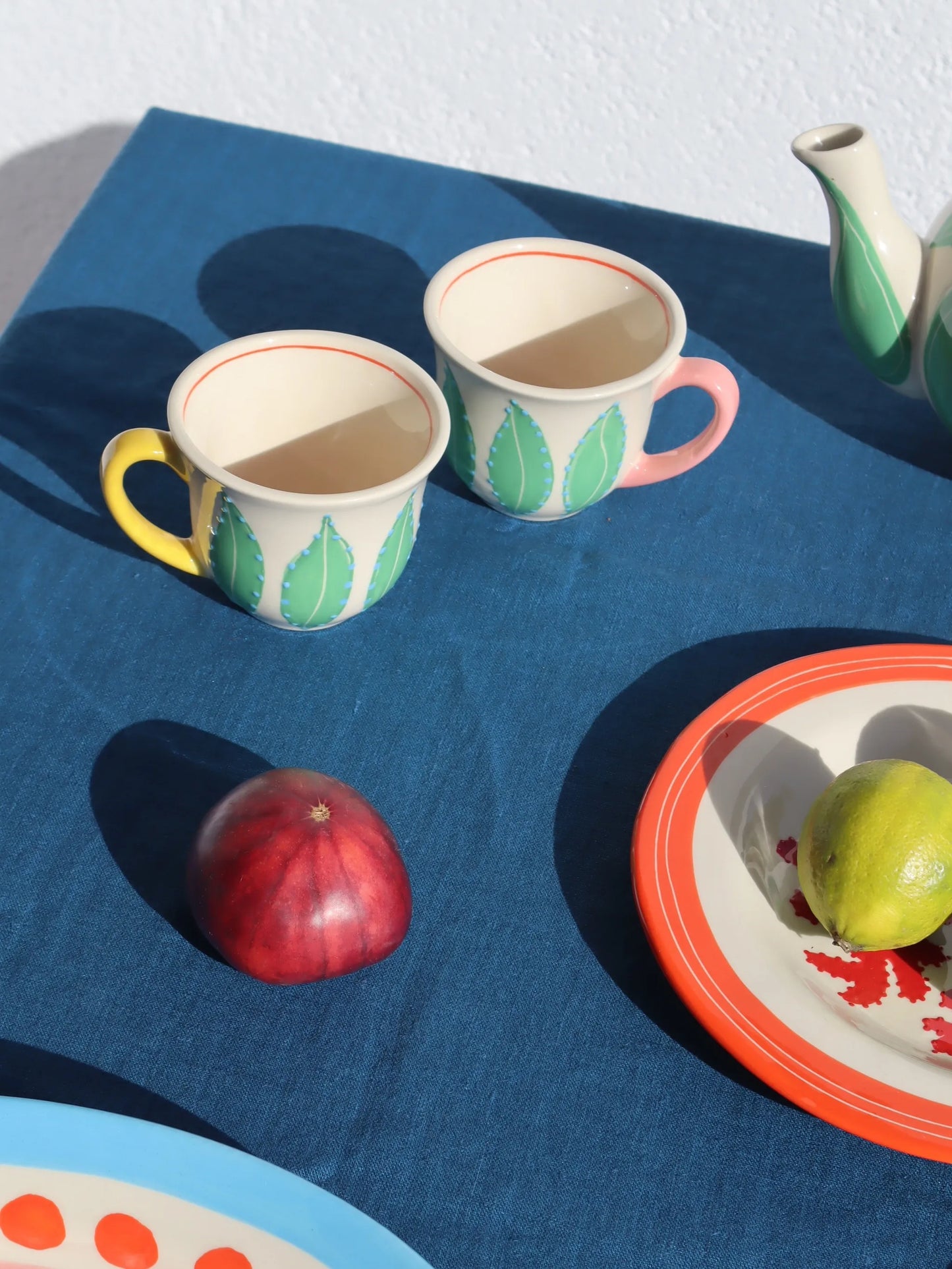 leaf-print mugs (set of two)