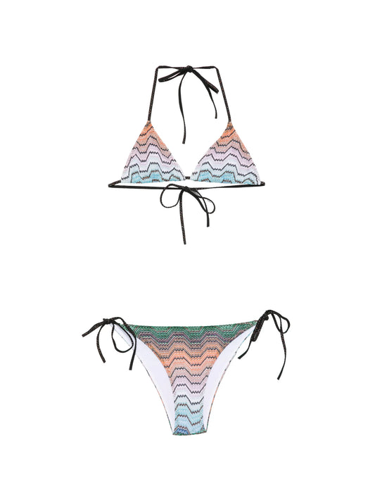 bikini in viscose lamé blend