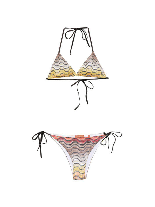 chevron-knit bikini