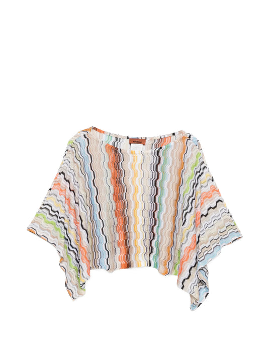 chevron-knit long-sleeve top