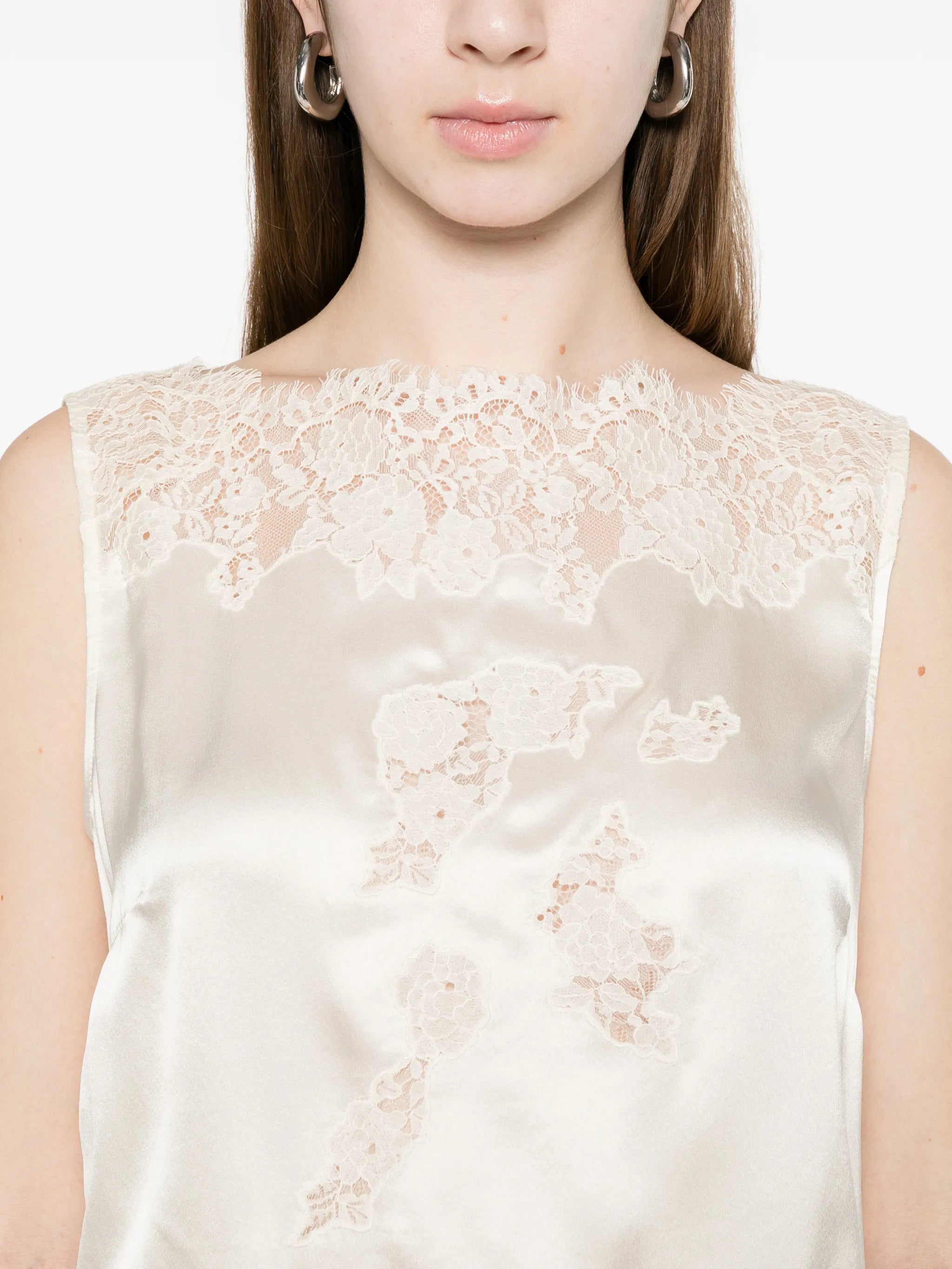 Viviane lace-trim blouse