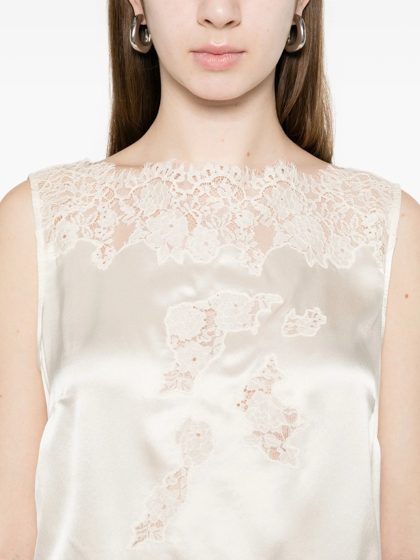 Viviane lace-trim blouse